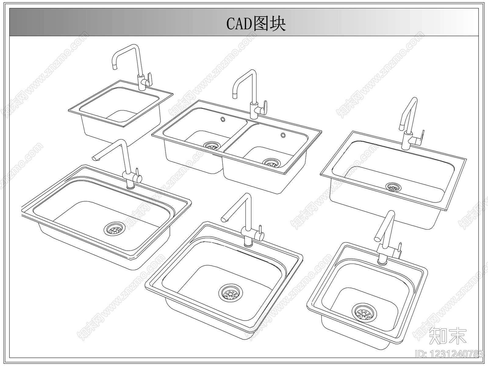 综合厨房卫浴设施CAD图纸