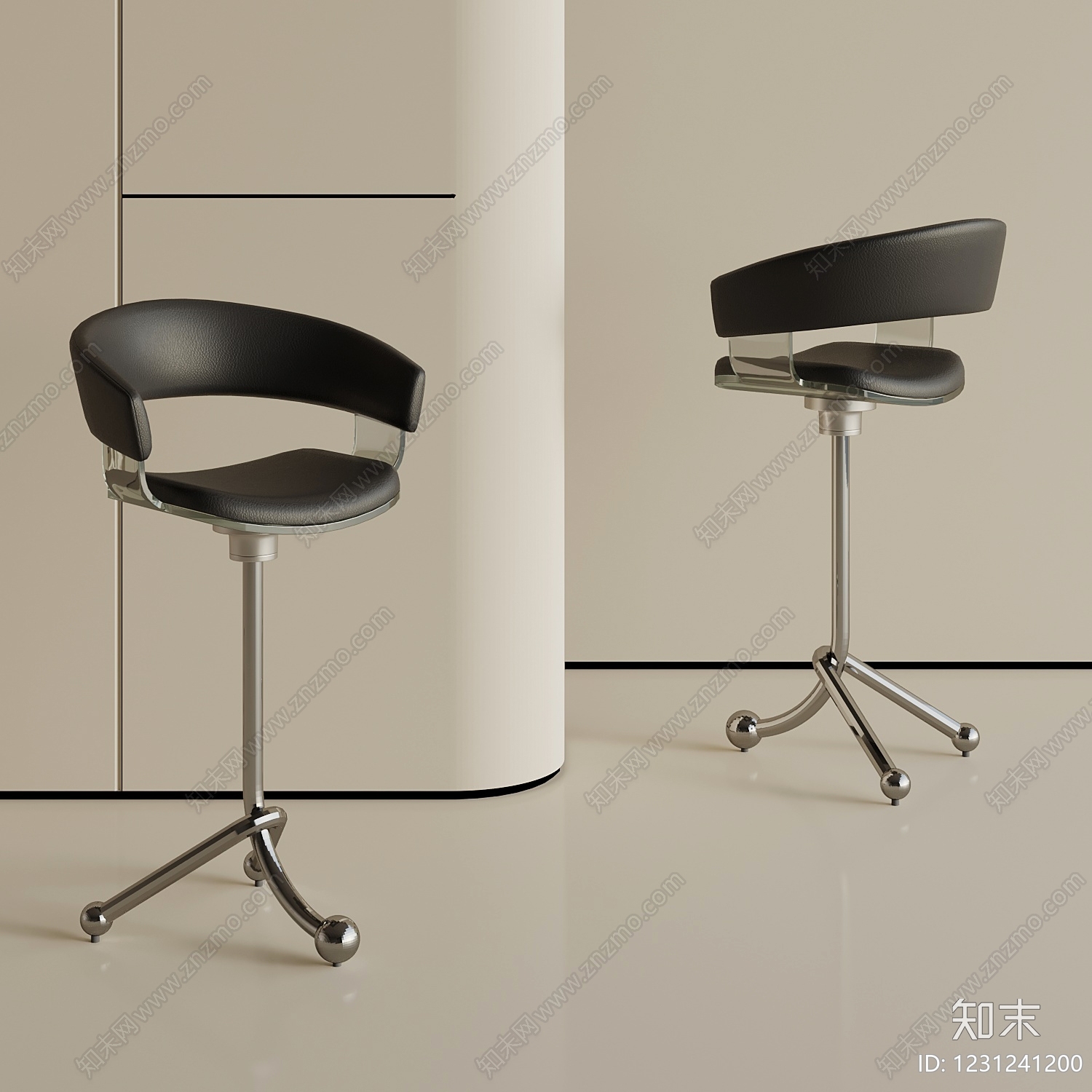 现代简约吧椅3D模型下载【ID:1231241200】