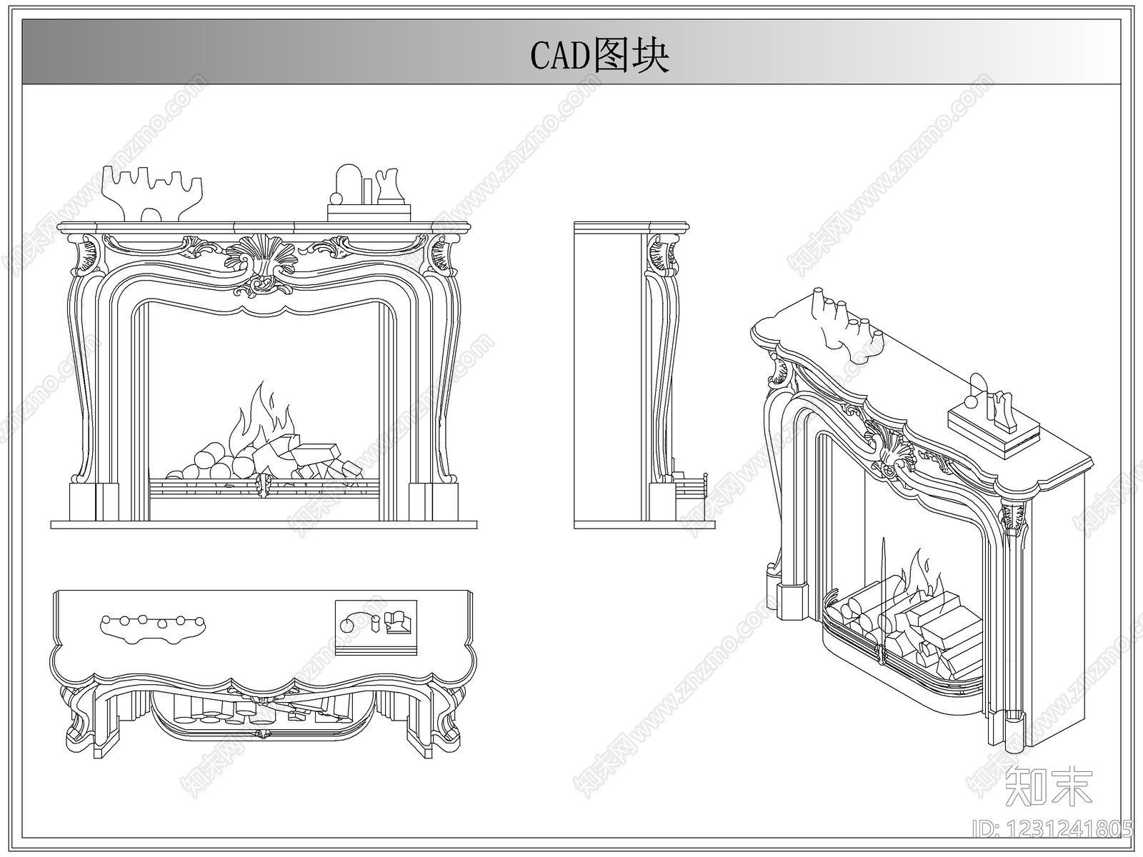 综合软装摆件图库cad施工图下载【ID:1231241805】