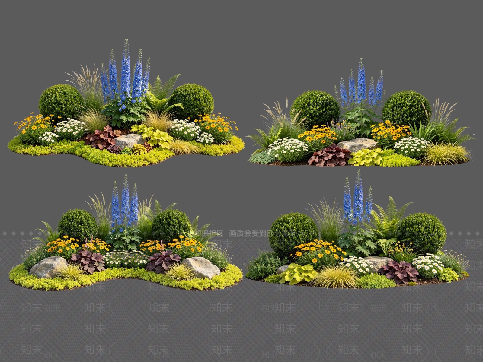 现代主义花境SU模型下载【ID:1231243168】
