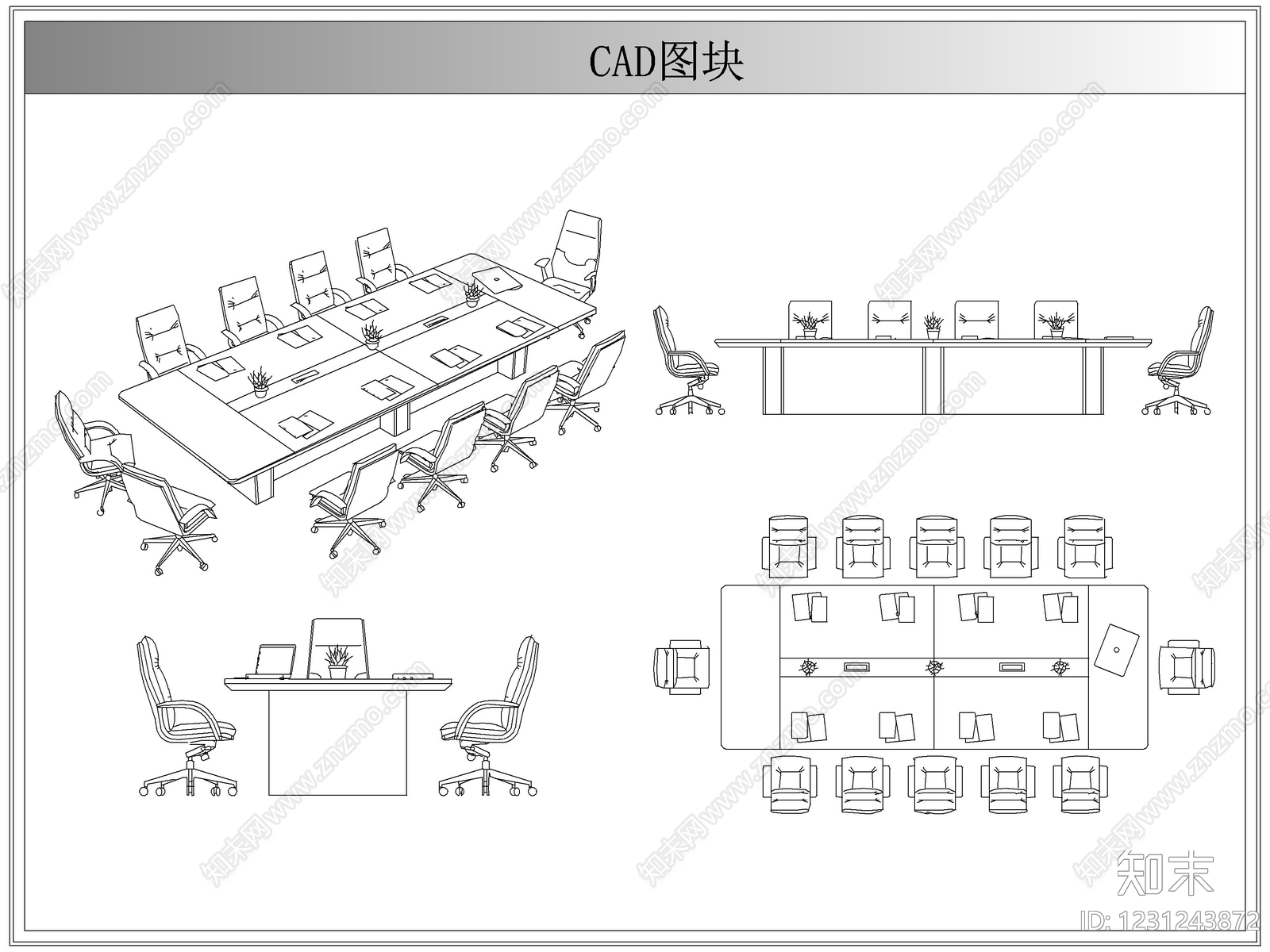 桌椅cad施工图下载【ID:1231243872】