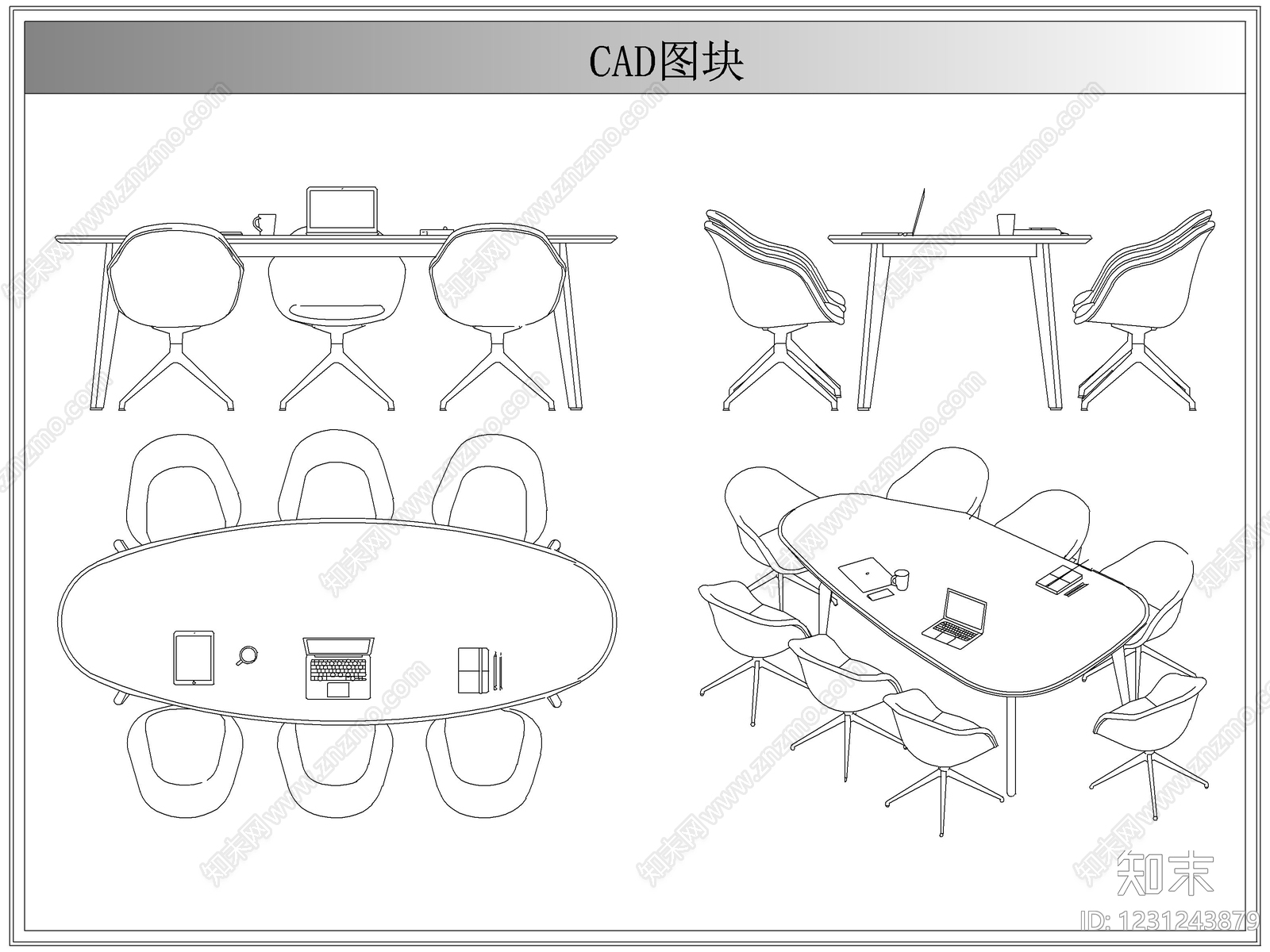 桌椅cad施工图下载【ID:1231243879】