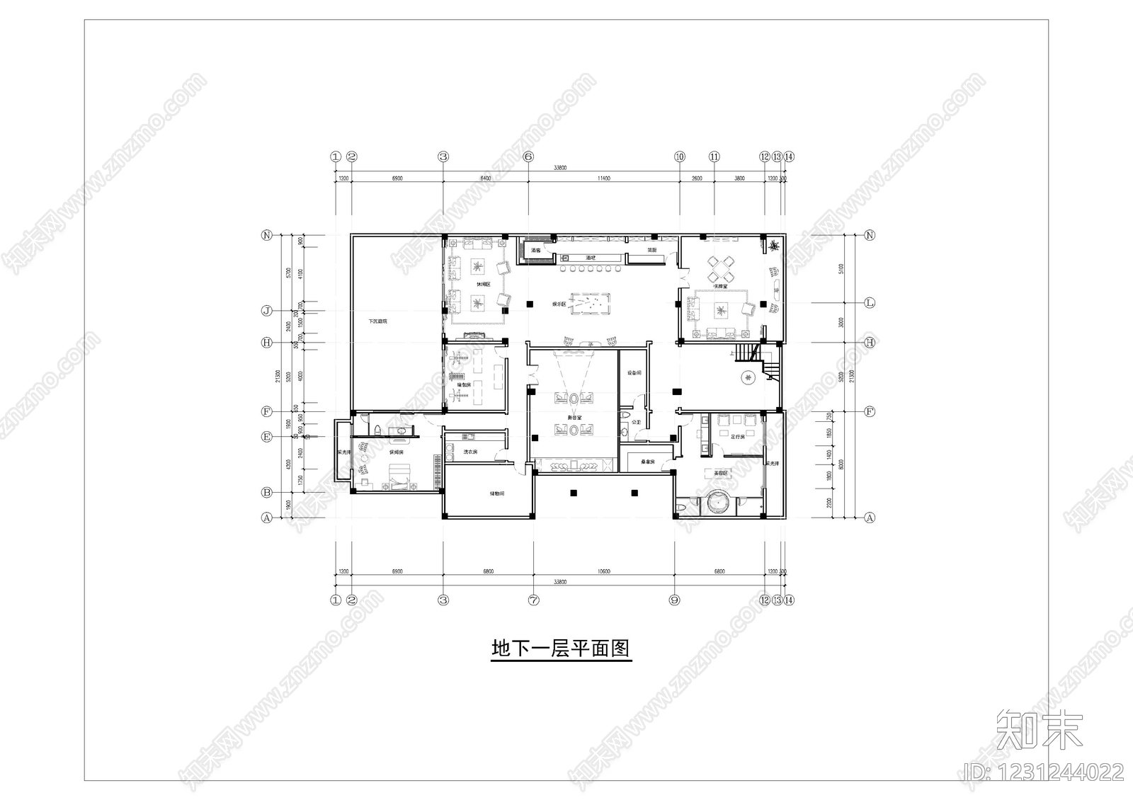 别墅建筑cad施工图下载【ID:1231244022】