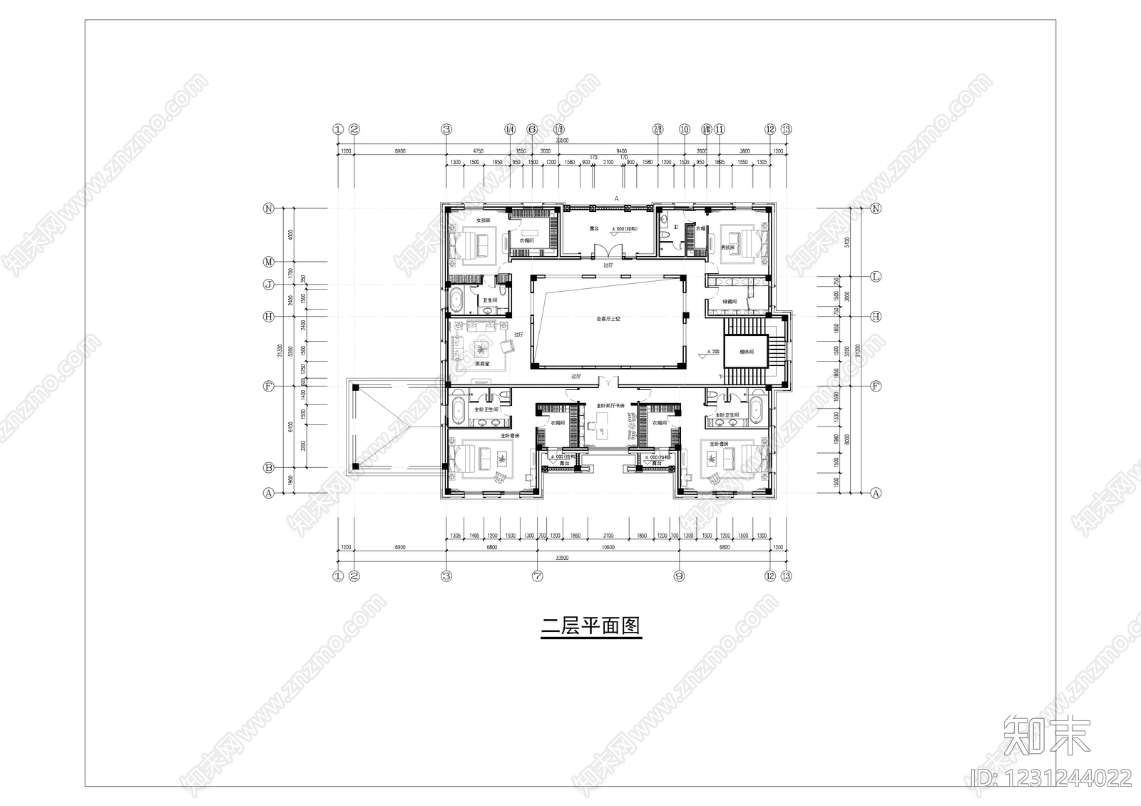 别墅建筑cad施工图下载【ID:1231244022】
