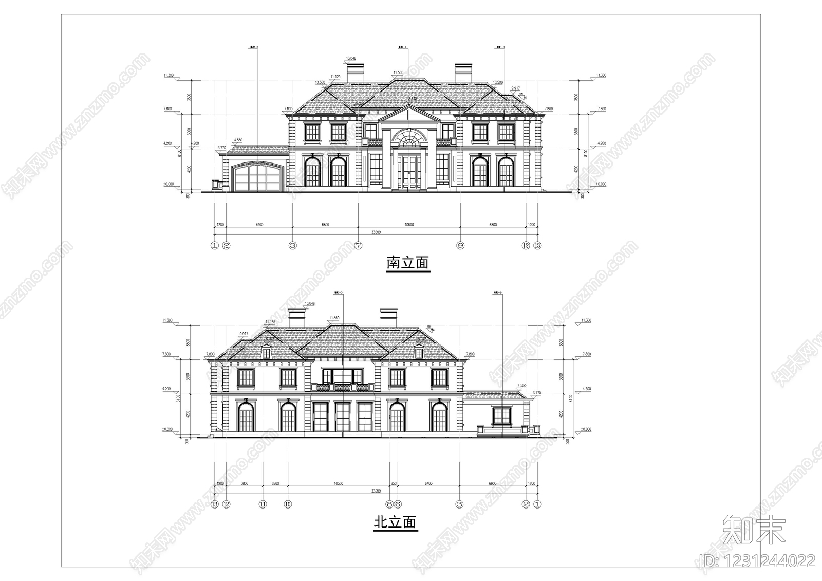 别墅建筑cad施工图下载【ID:1231244022】
