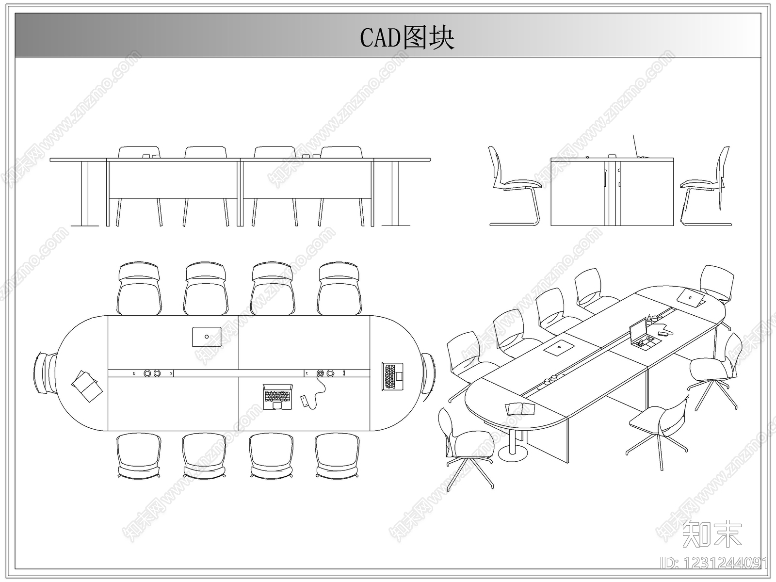 桌椅cad施工图下载【ID:1231244091】