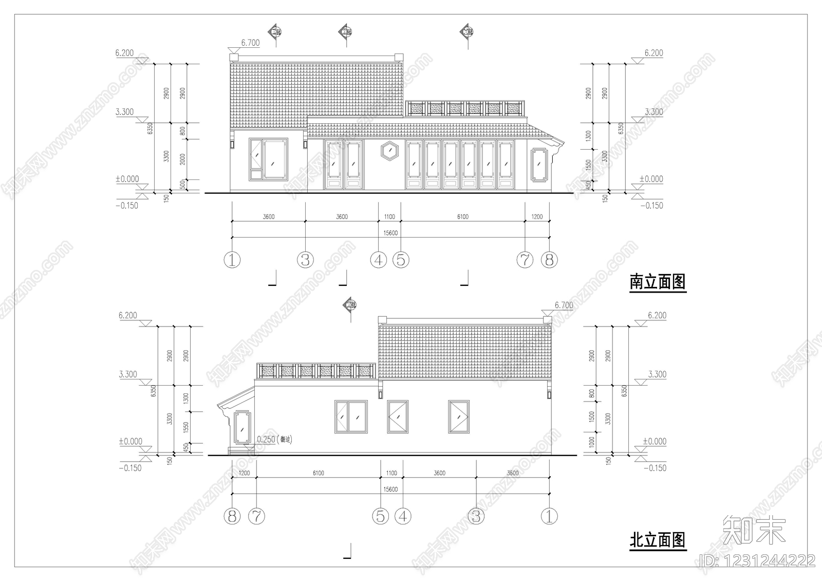 别墅建筑cad施工图下载【ID:1231244222】