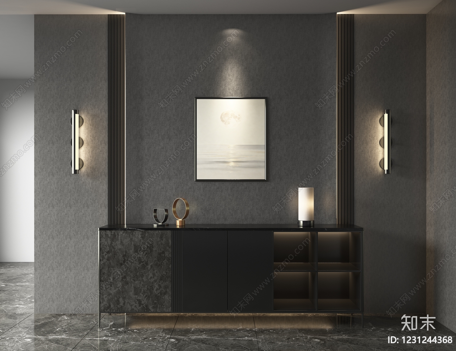 意式极简玄关3D模型下载【ID:1231244368】