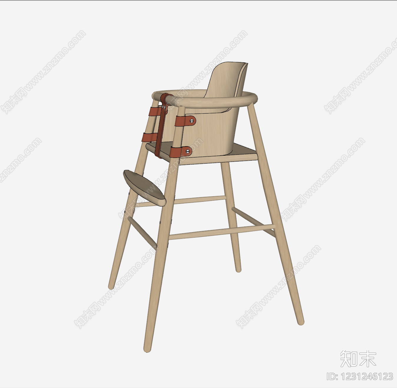 北欧儿童椅SU模型下载【ID:1231246123】