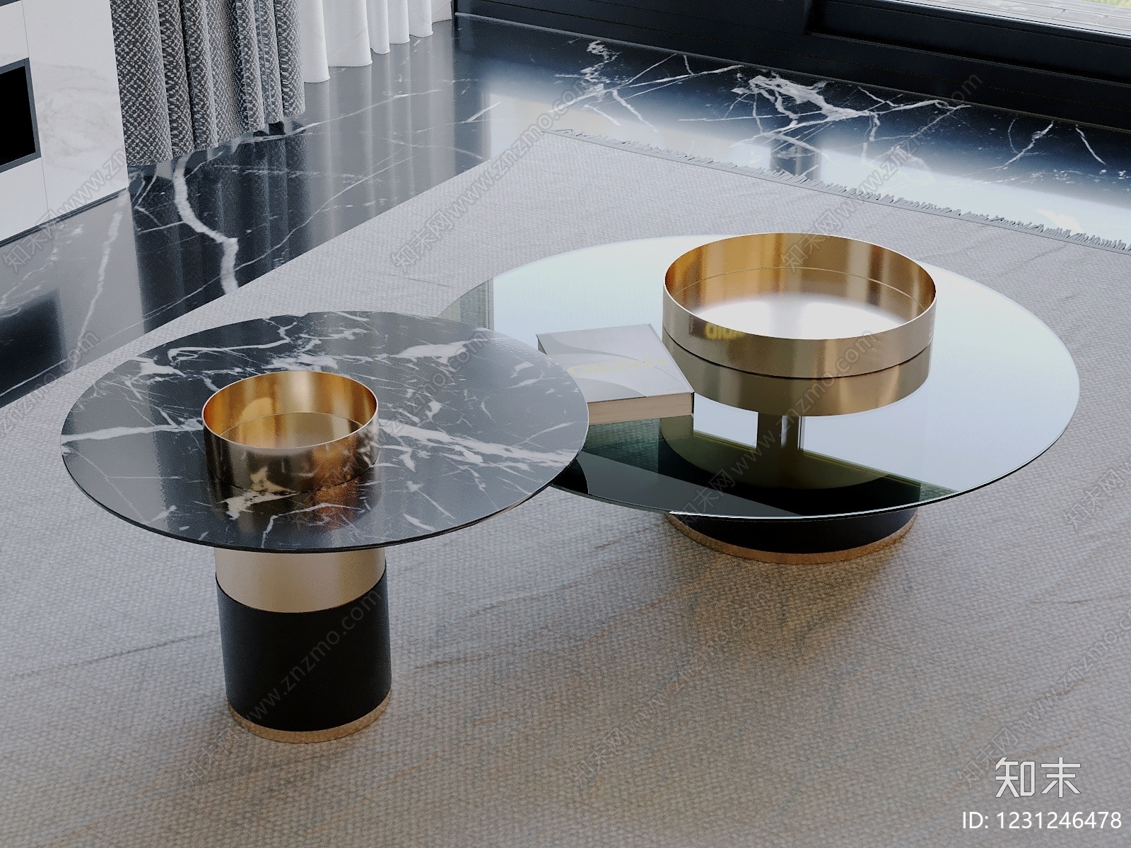 轻奢茶几3D模型下载【ID:1231246478】