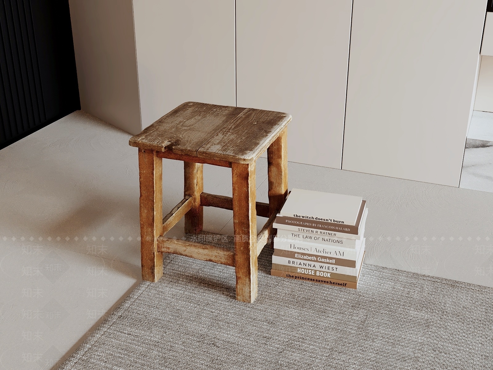 侘寂其他凳子3D模型下载【ID:1231247213】