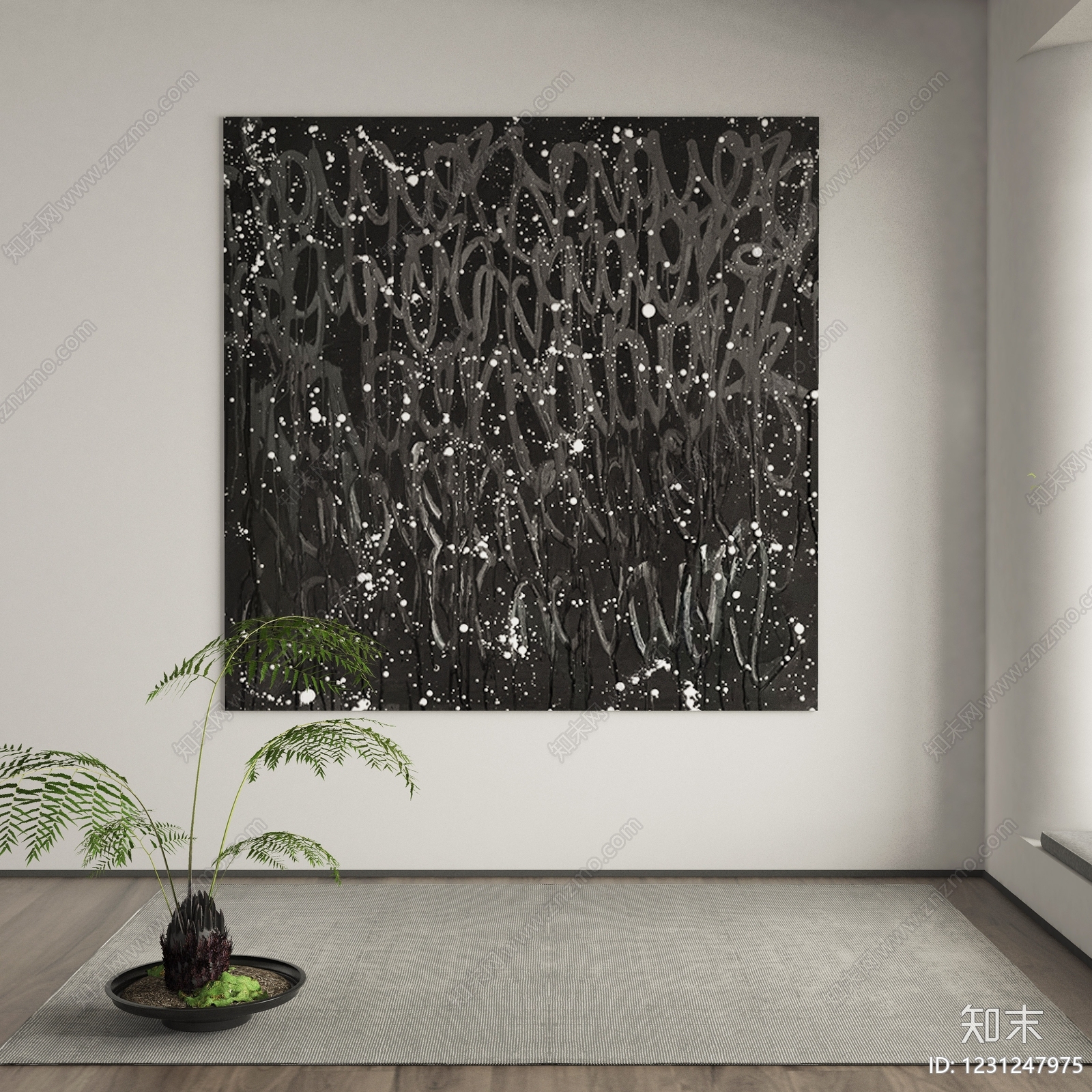 极简抽象挂画3D模型下载【ID:1231247975】