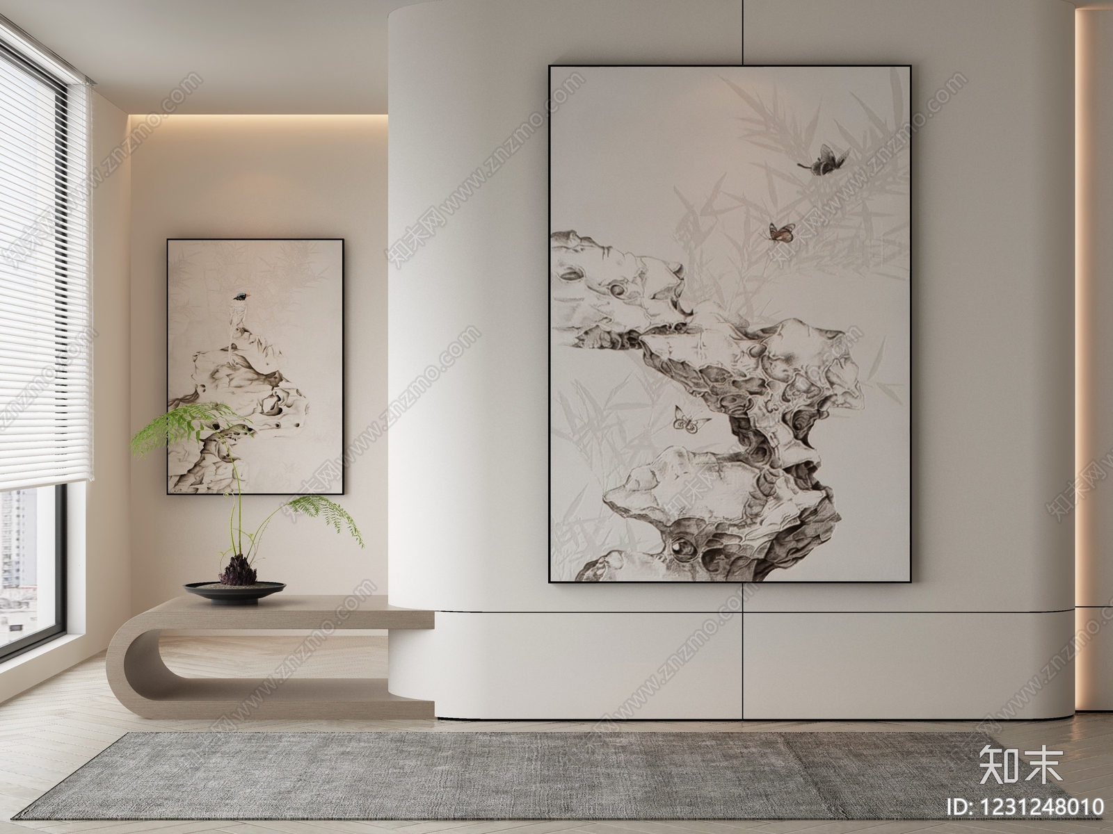 新中式宋式客厅3D模型下载【ID:1231248010】