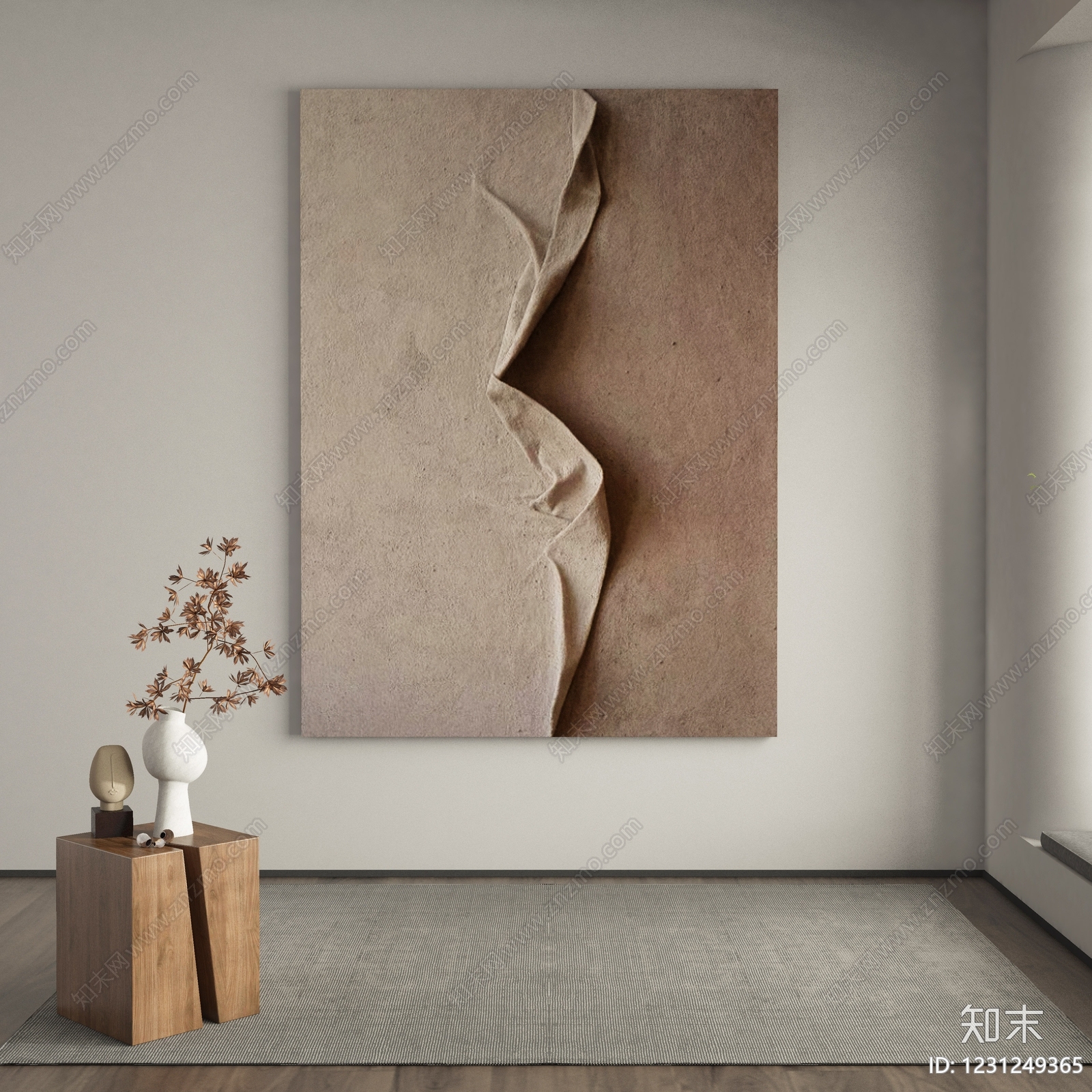 侘寂抽象挂画3D模型下载【ID:1231249365】