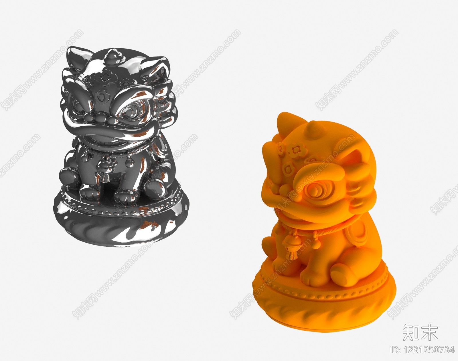 中式雕塑摆件3D模型下载【ID:1231250734】