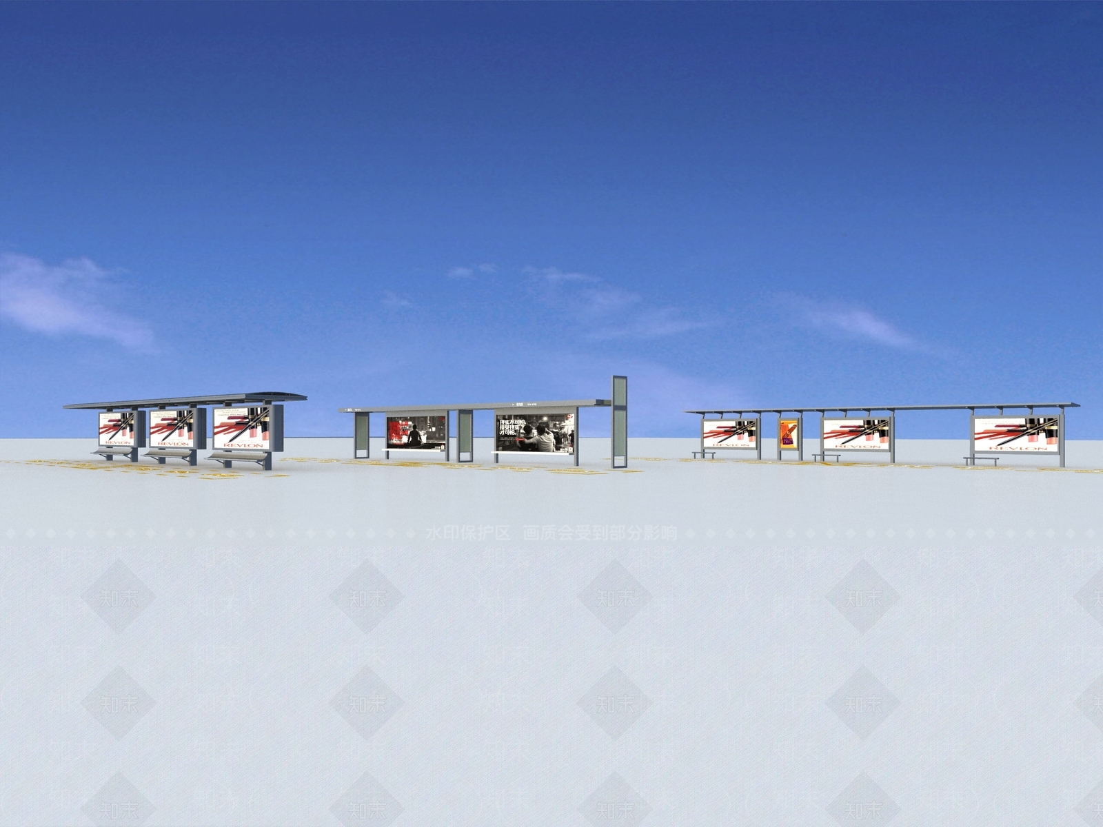现代街道设施3D模型下载【ID:1231251920】