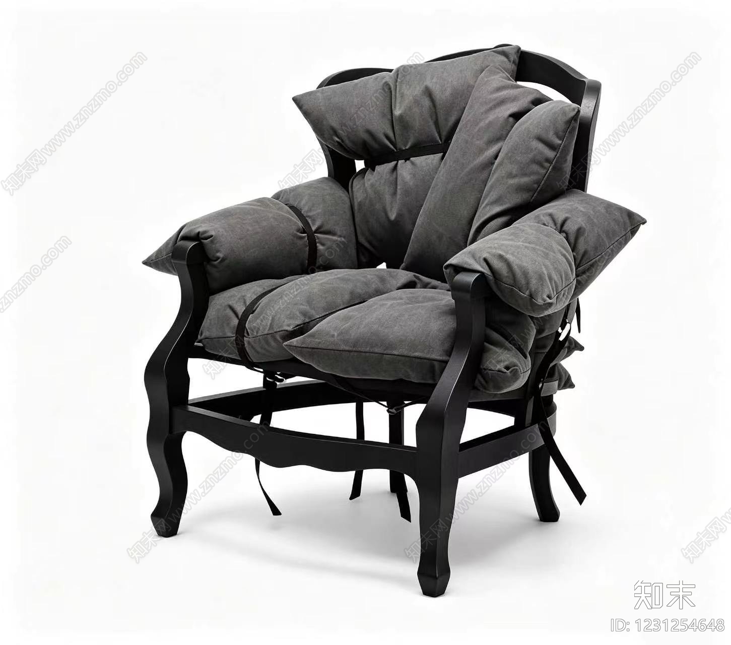 复古工业风休闲椅3D模型下载【ID:1231254648】