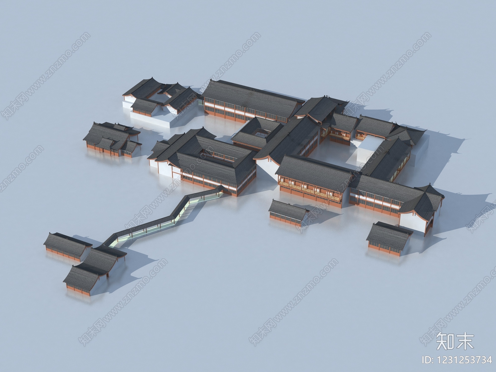 中式古建古建3D模型下载【ID:1231253734】