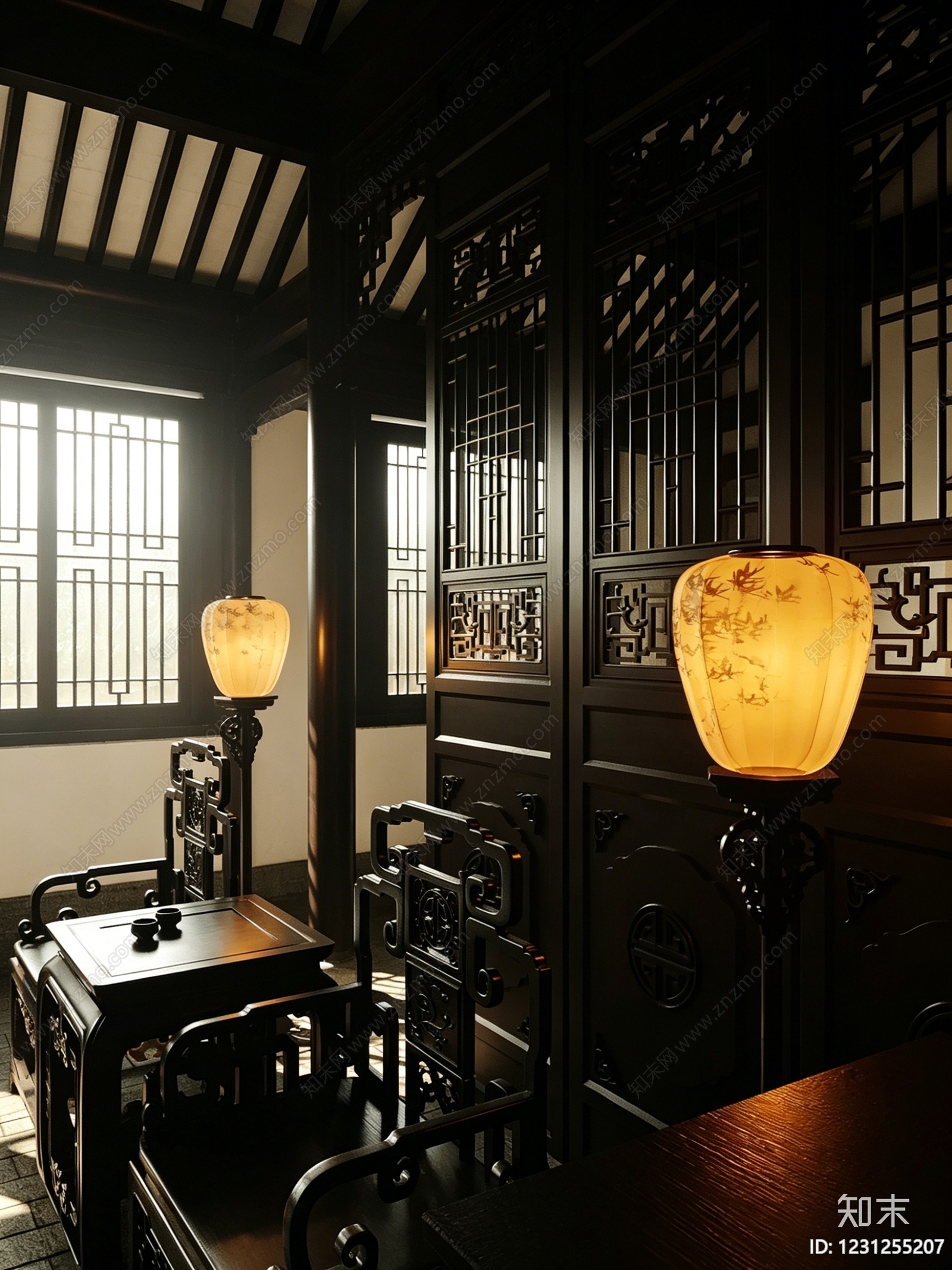 中式古建3D模型下载【ID:1231255207】