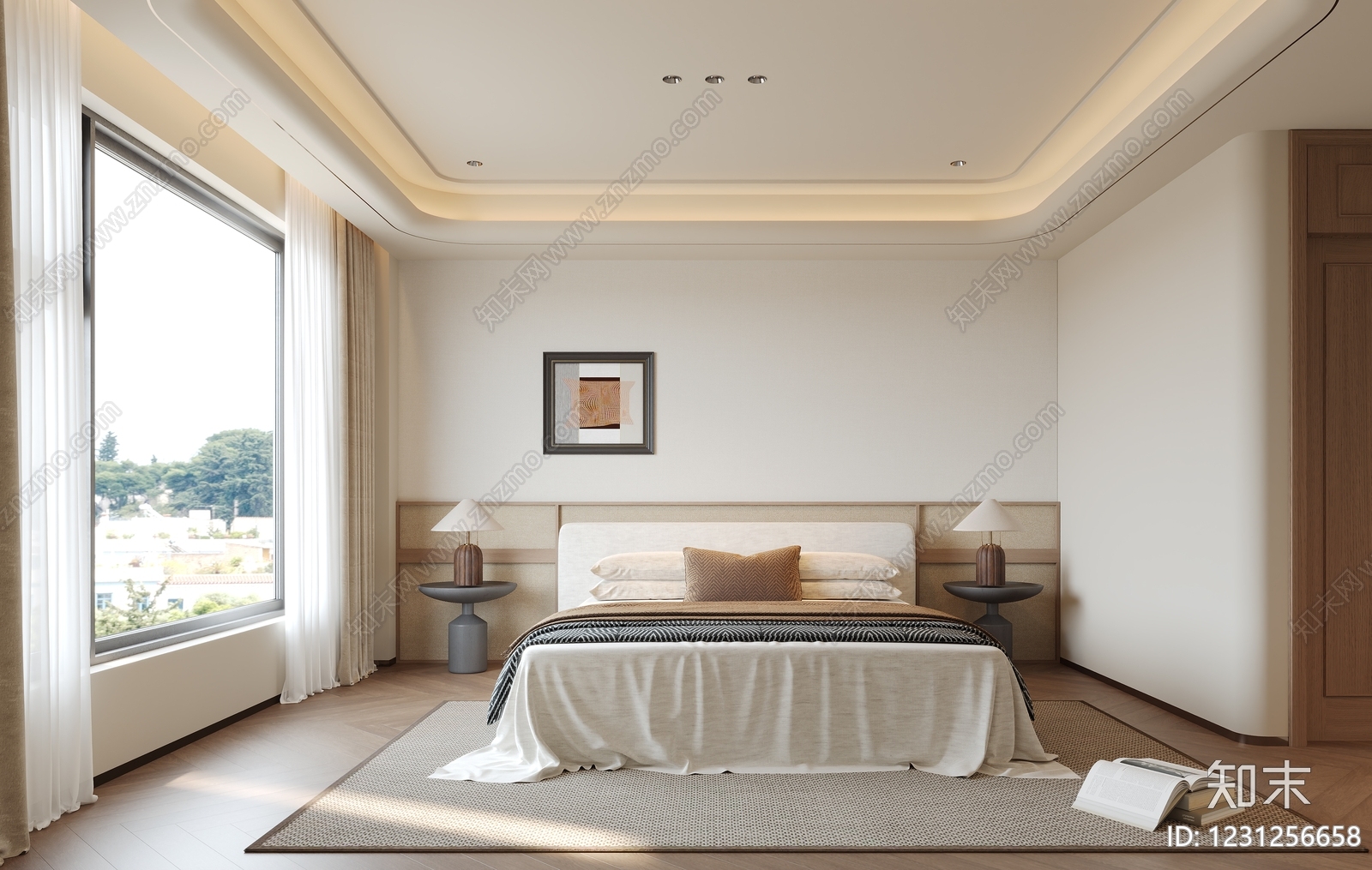 现代简约主卧SU模型下载【ID:1231256658】
