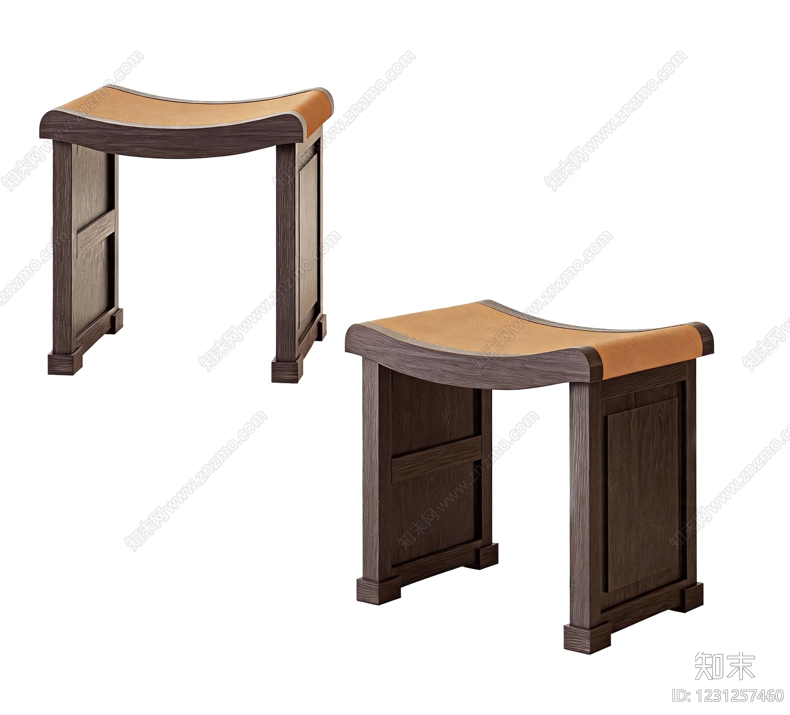 新中式换鞋凳3D模型下载【ID:1231257460】