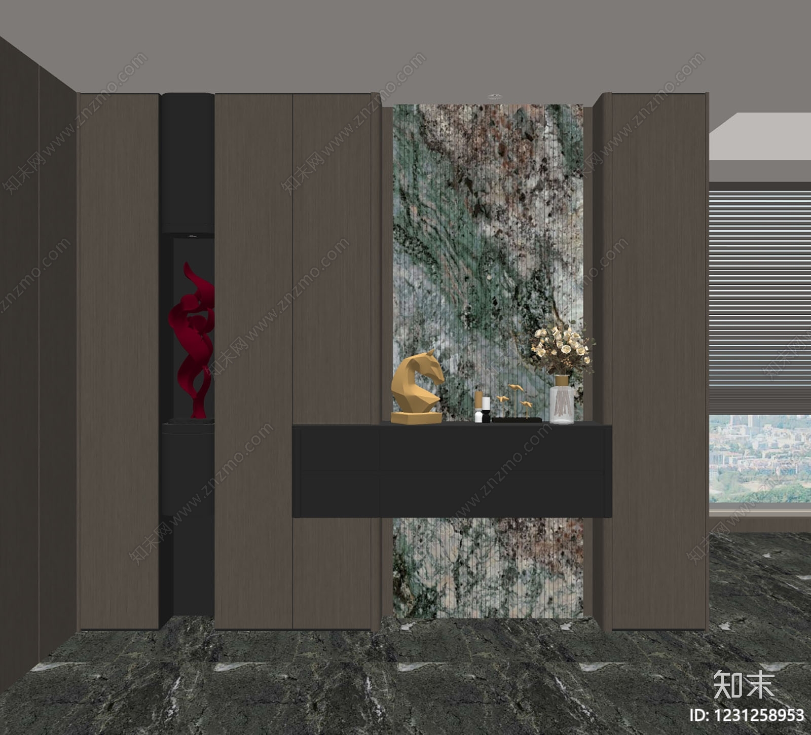 轻奢玄关SU模型下载【ID:1231258953】