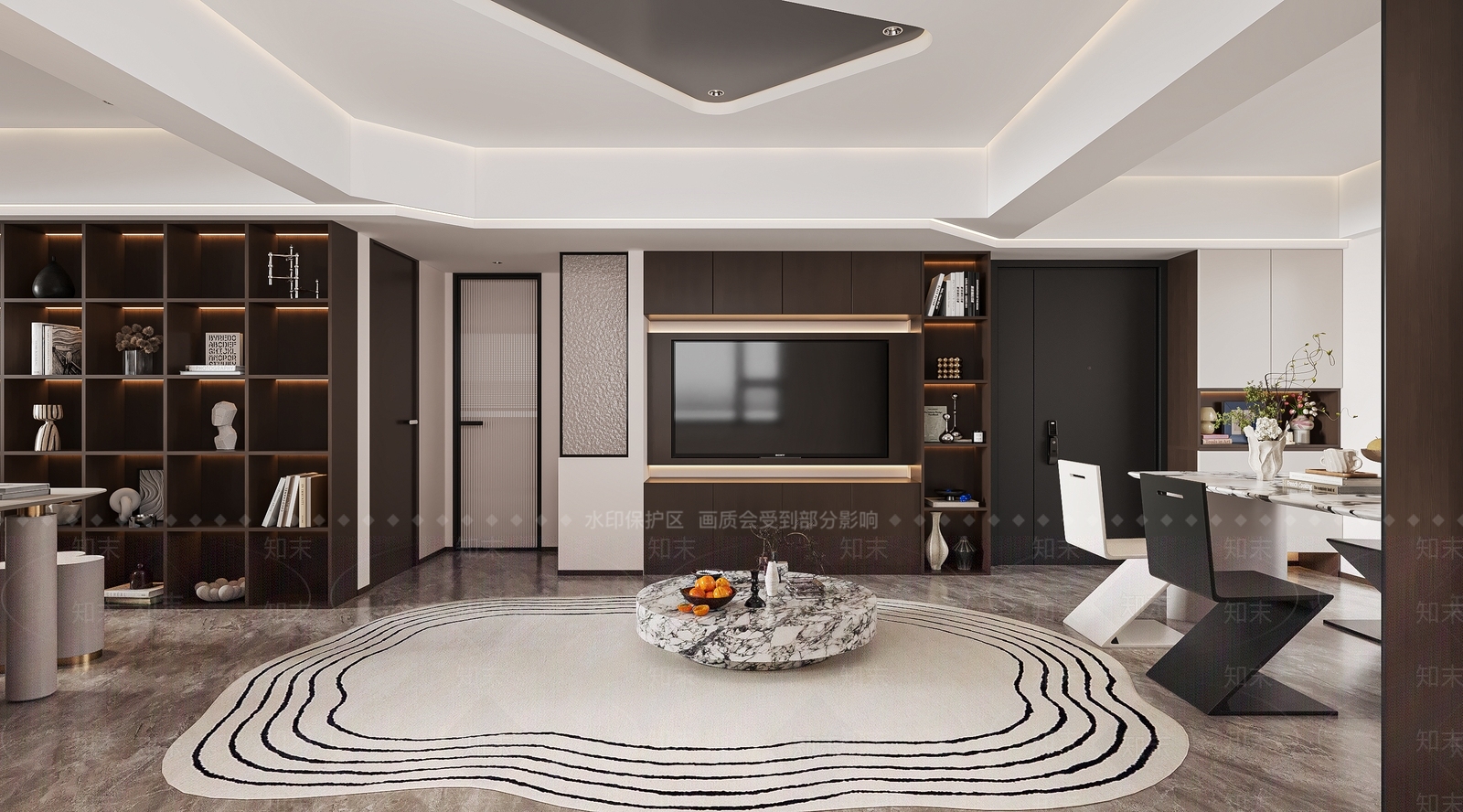 现代简约客餐厅3D模型下载【ID:1231259991】
