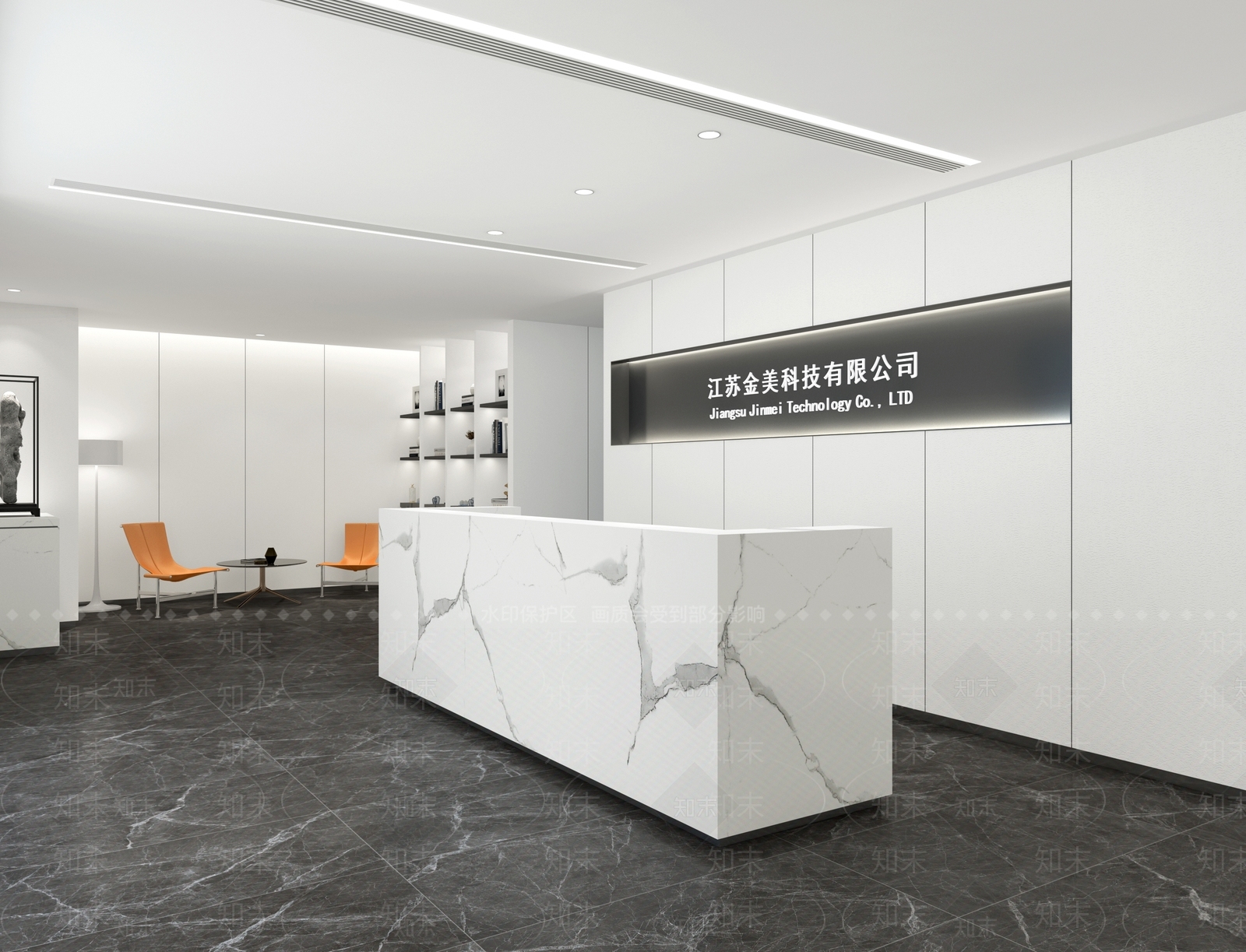 现代简约办公大厅3D模型下载【ID:1231262743】