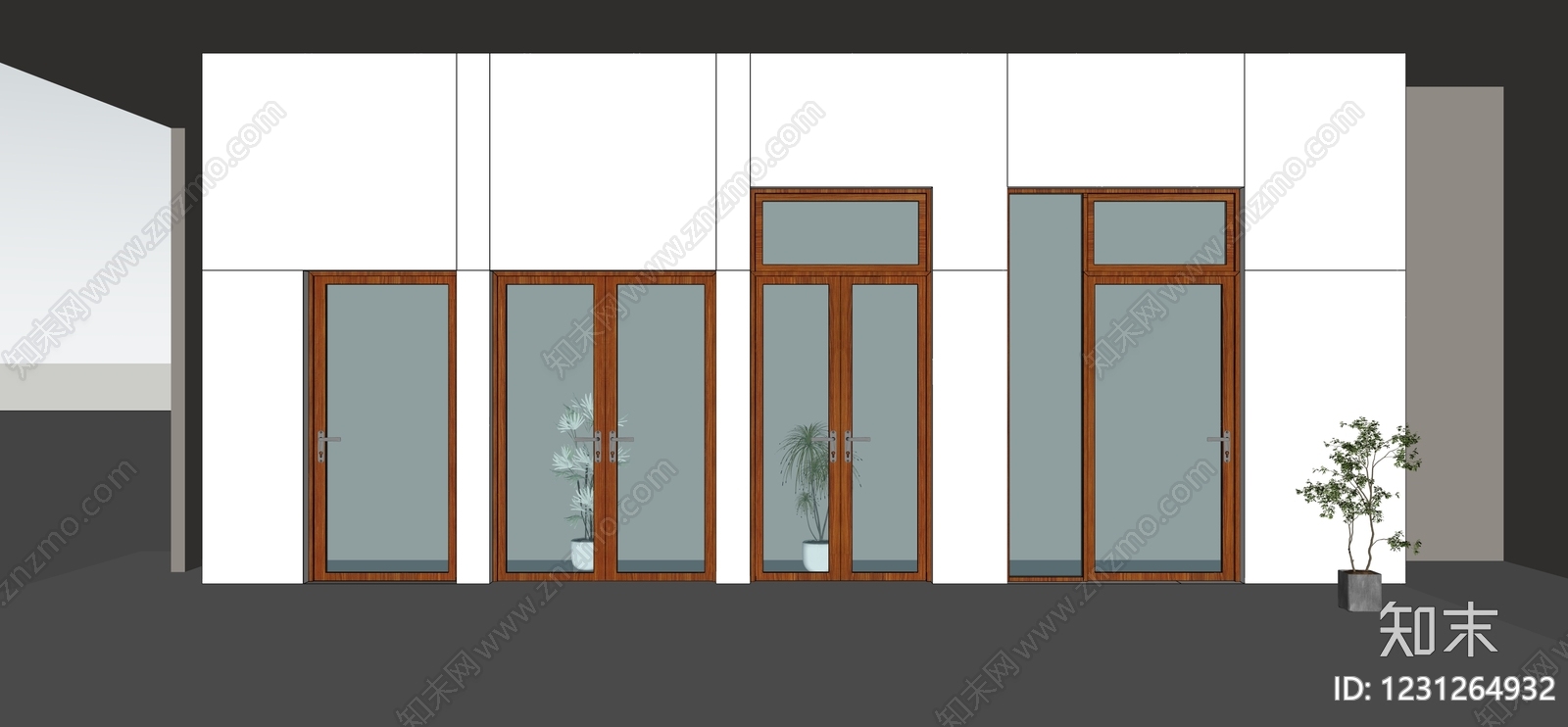 极简双开门SU模型下载【ID:1231264932】