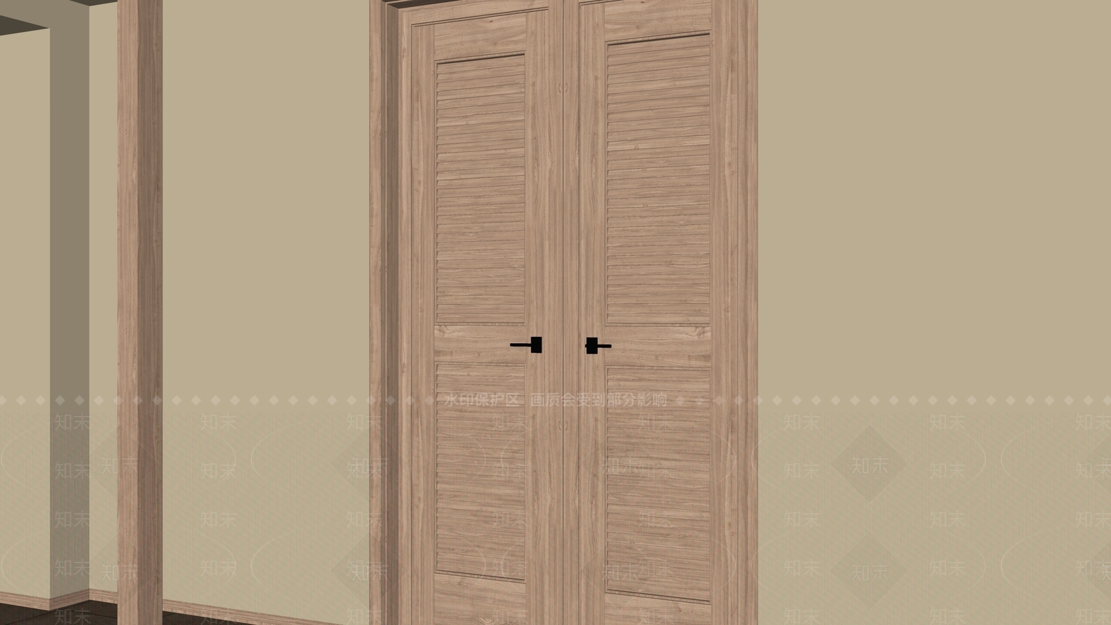 原木风双开门SU模型下载【ID:1231265200】