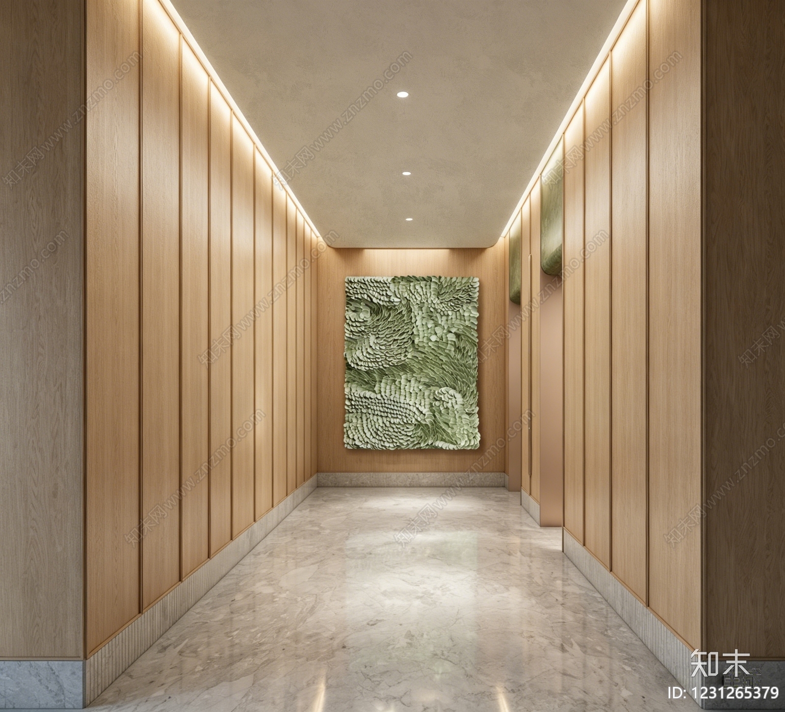 现代酒店走廊SU模型下载【ID:1231265379】
