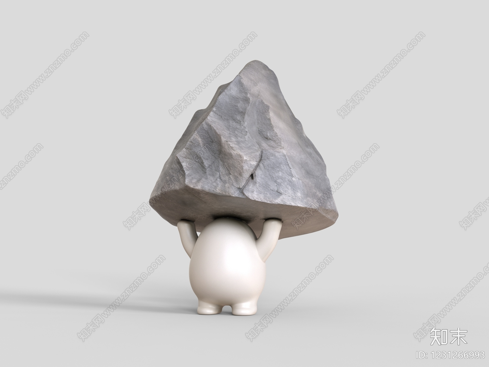 极简雕塑摆件SU模型下载【ID:1231266993】