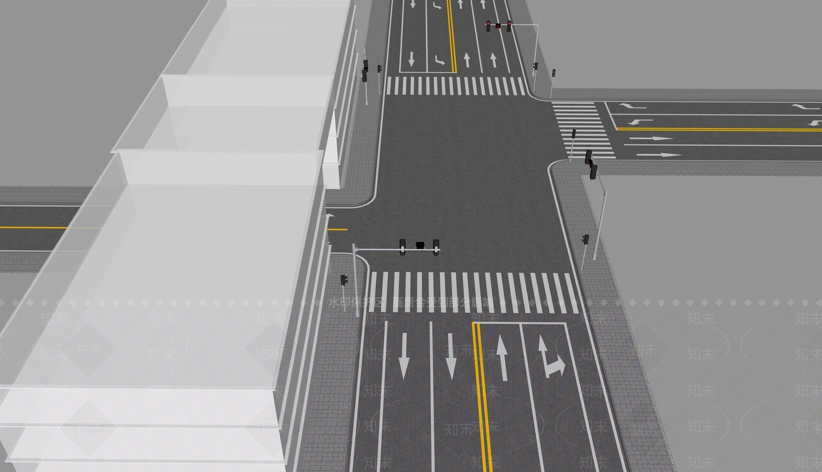 极简人行道路SU模型下载【ID:1231268452】
