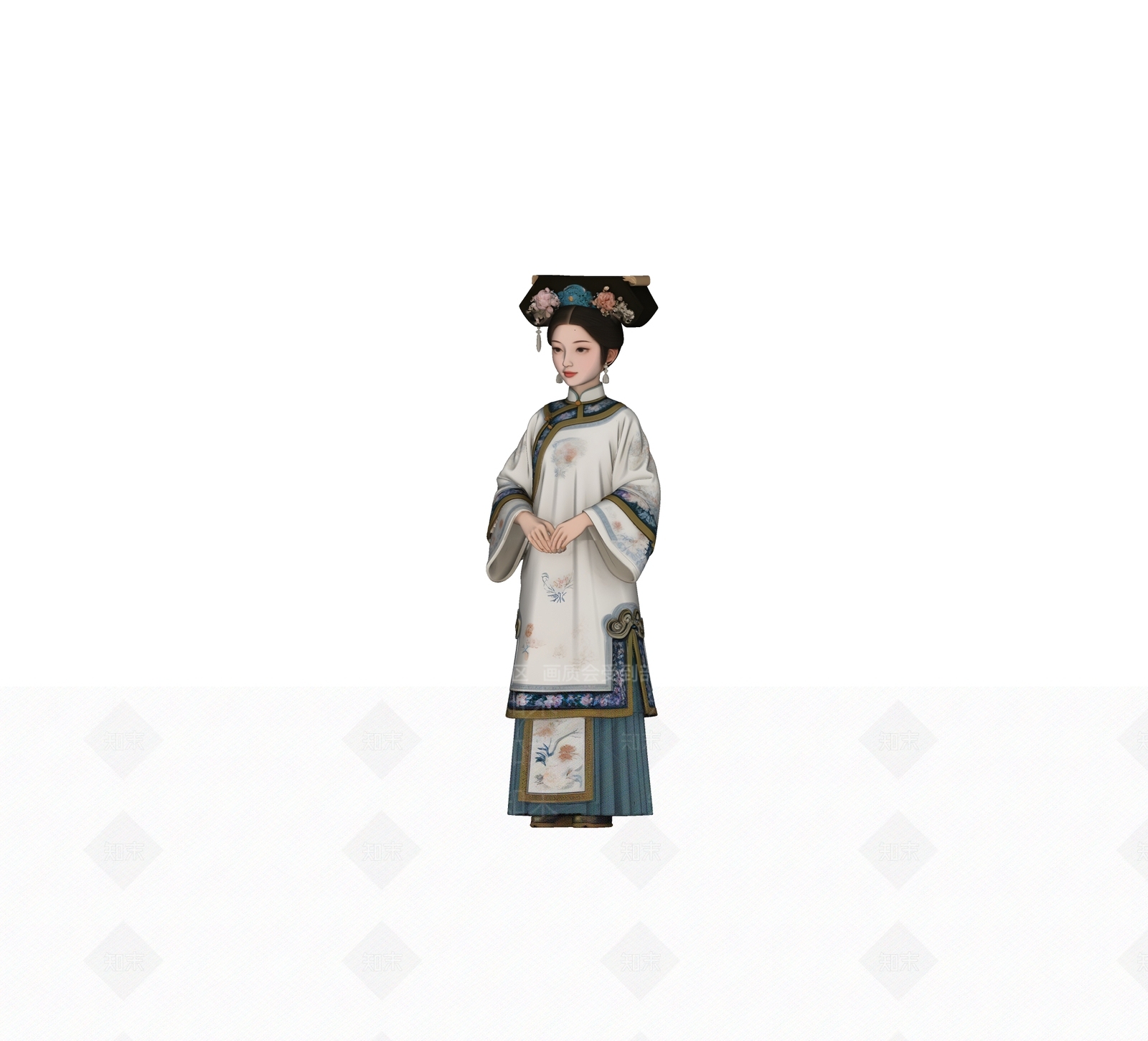 中式虚拟人物SU模型下载【ID:1231269469】