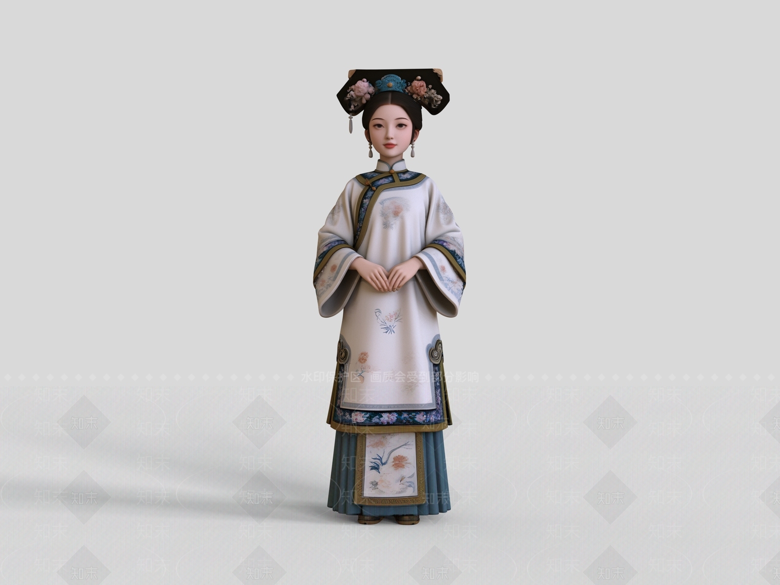 中式虚拟人物SU模型下载【ID:1231269469】