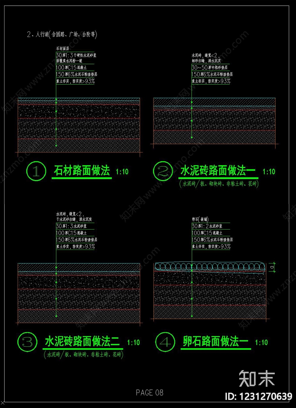 景观节点cad施工图下载【ID:1231270639】