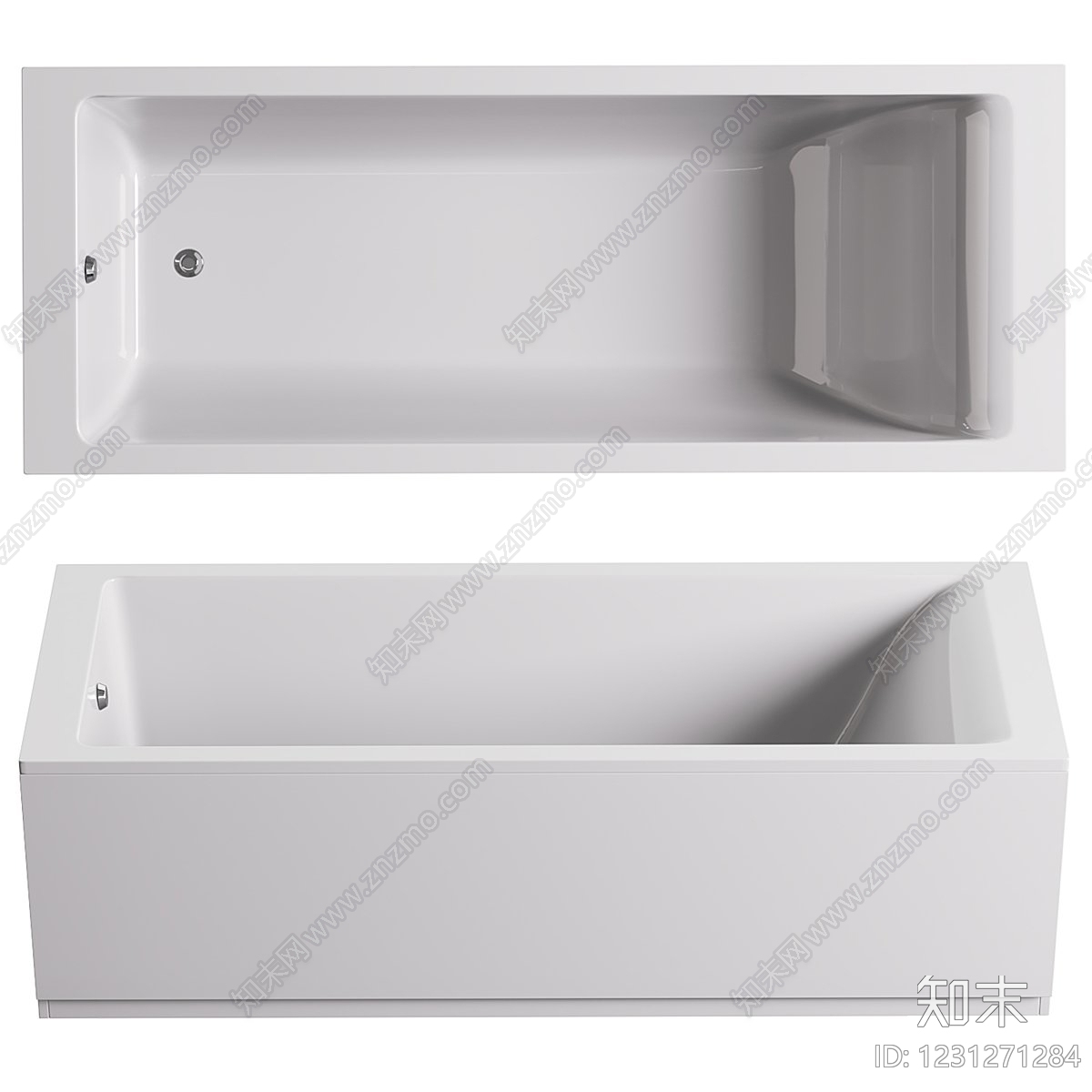 现代简约浴缸3D模型渲染效果图