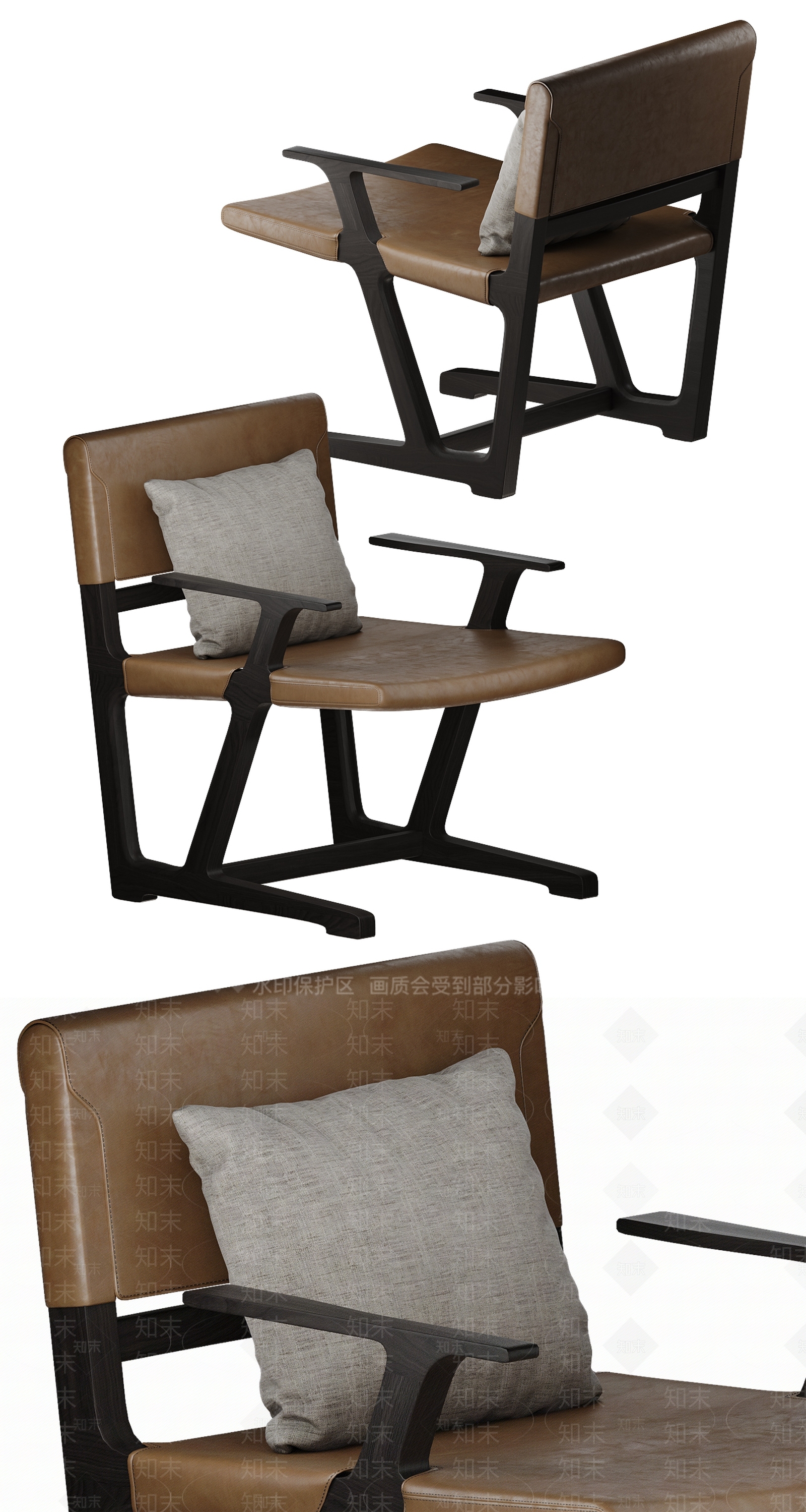 现代简约休闲椅3D模型下载【ID:1231272228】