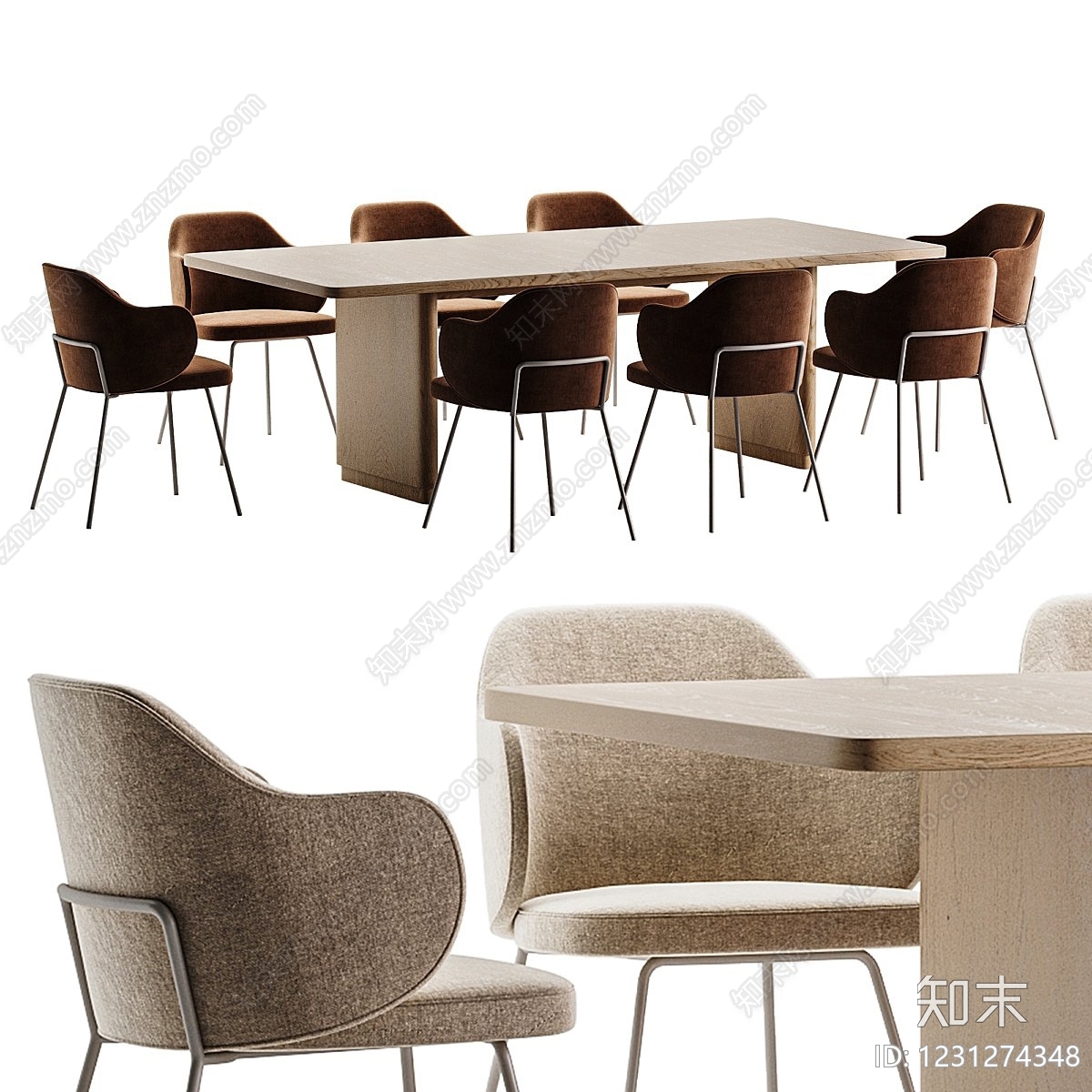 意式极简户外桌椅3D模型下载【ID:1231274348】