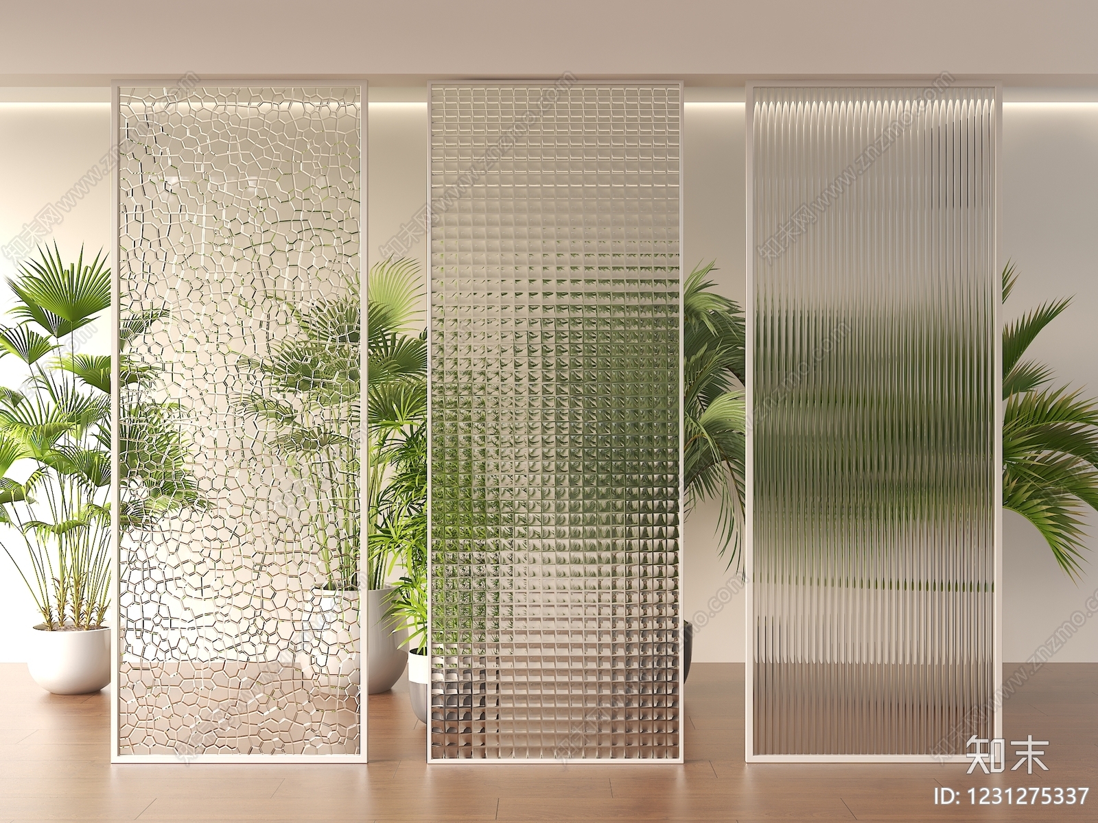 现代简约艺术隔断3D模型下载【ID:1231275337】