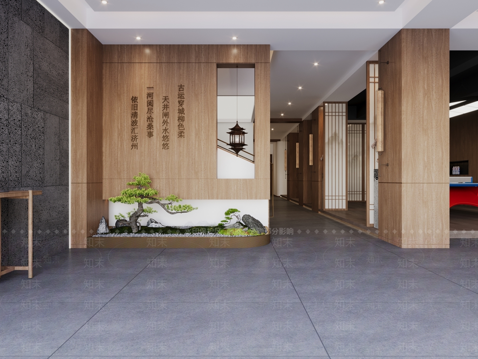 新中式走廊3D模型下载【ID:1231277297】