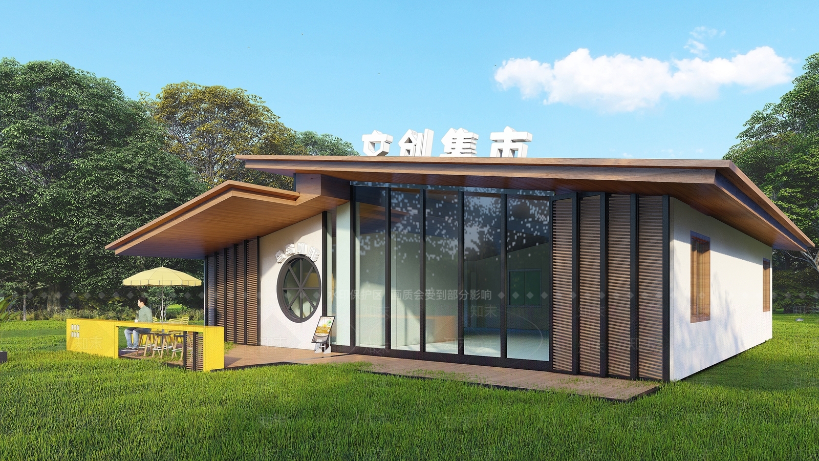 现代文创集市建筑SU模型下载【ID:1231280551】