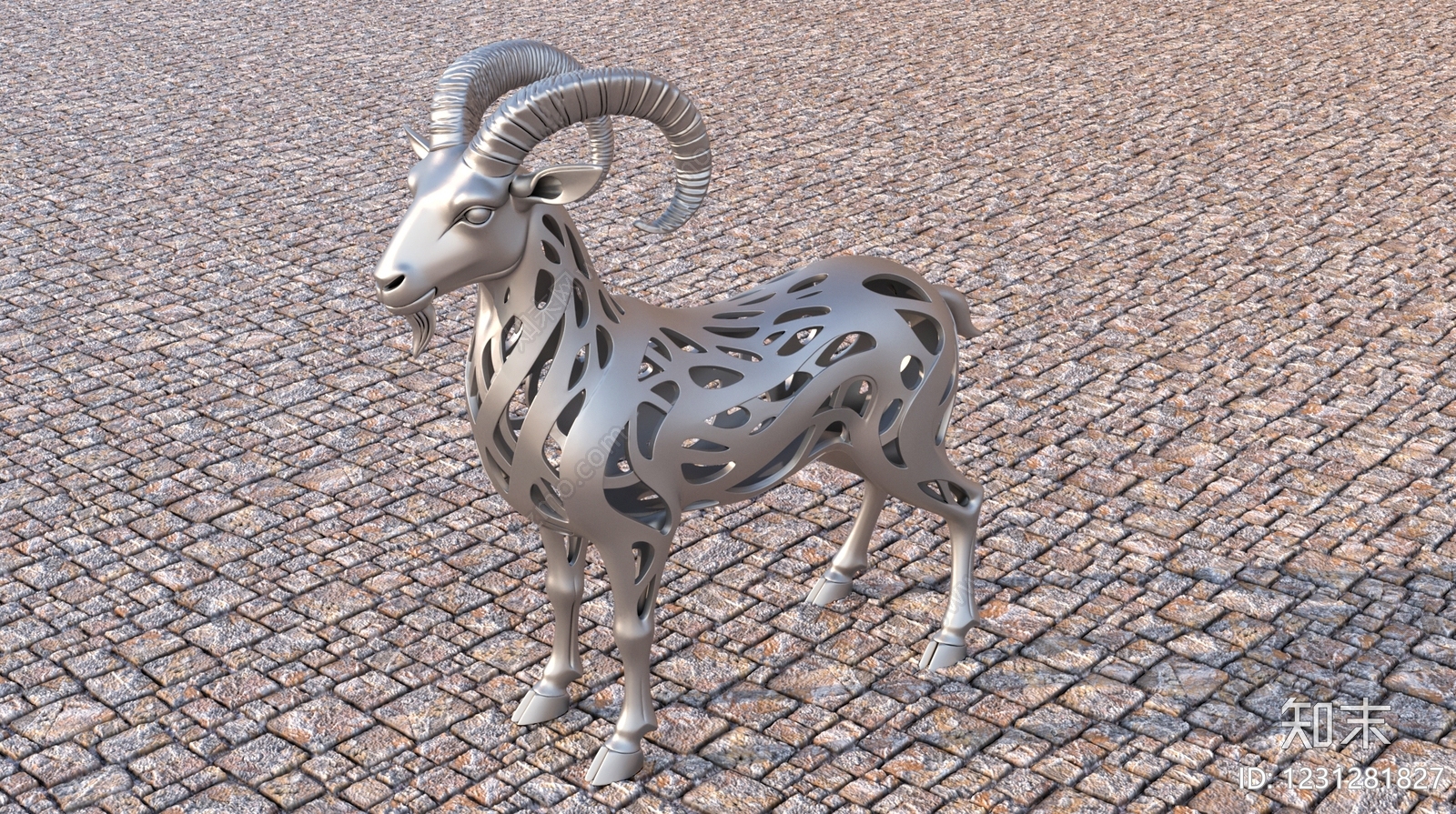现代雕塑摆件3D模型下载【ID:1231281827】