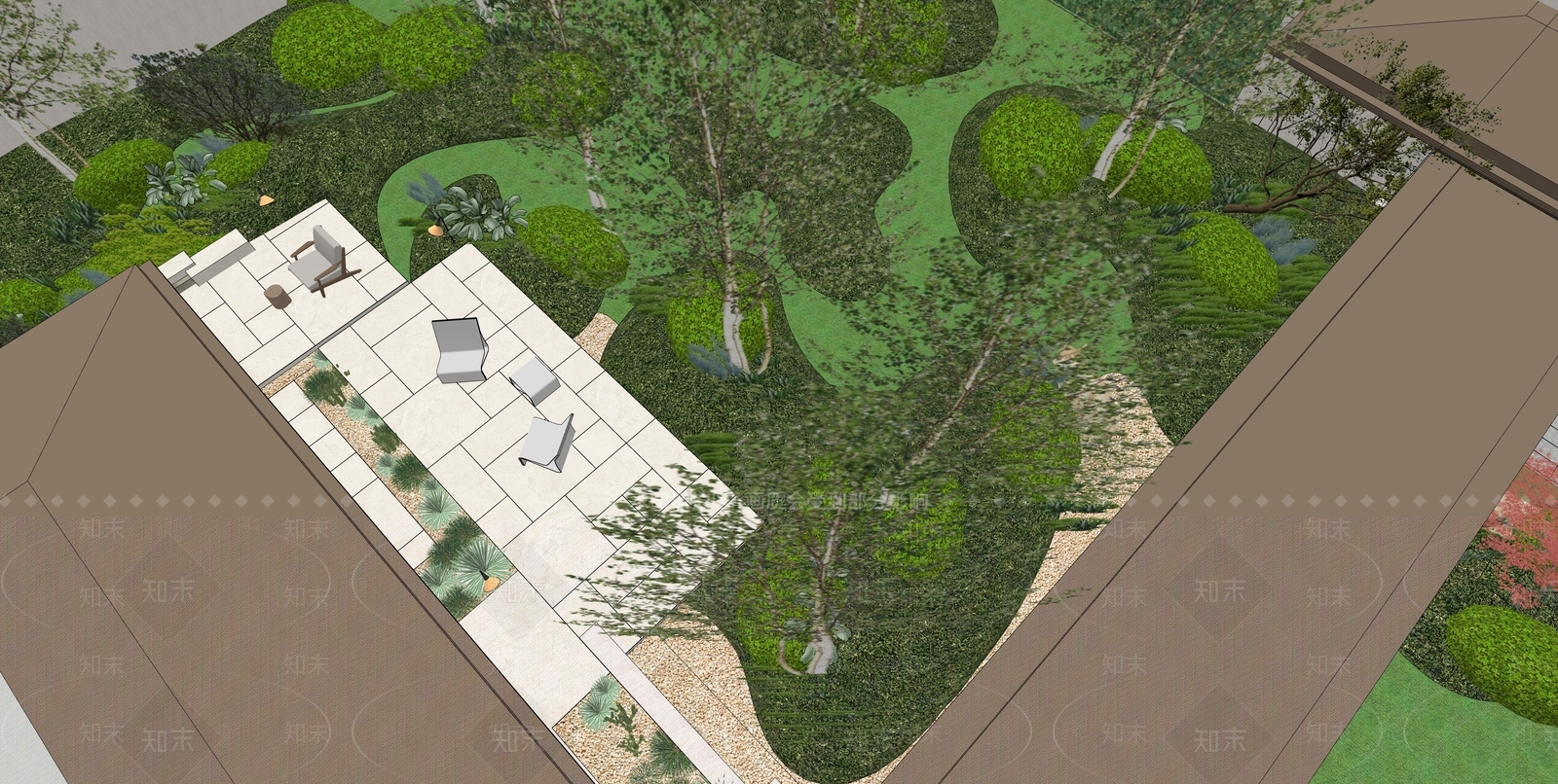 新中式景观小区景观SU模型下载【ID:1231282018】