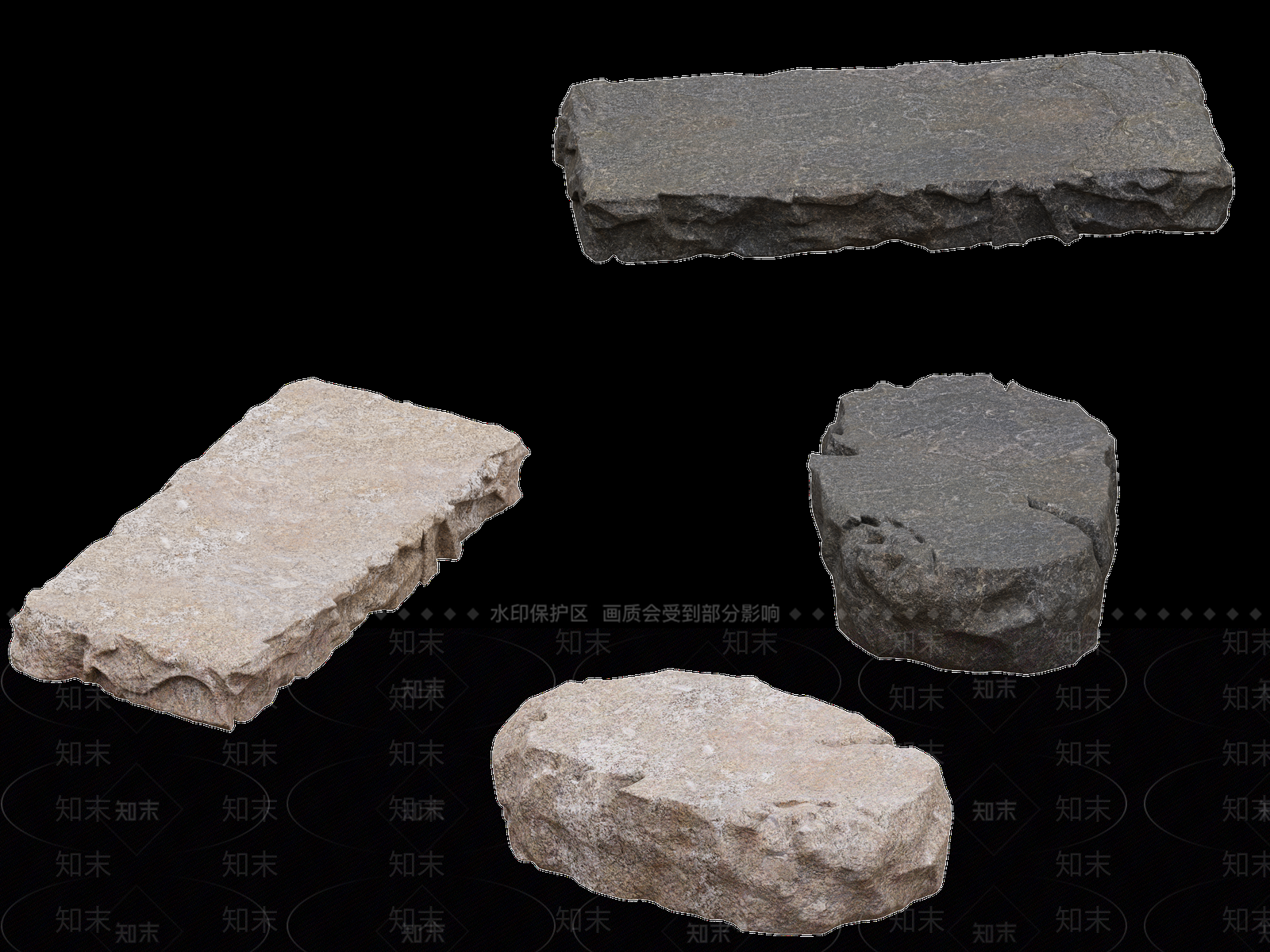 侘寂石头3D模型下载【ID:1231285001】