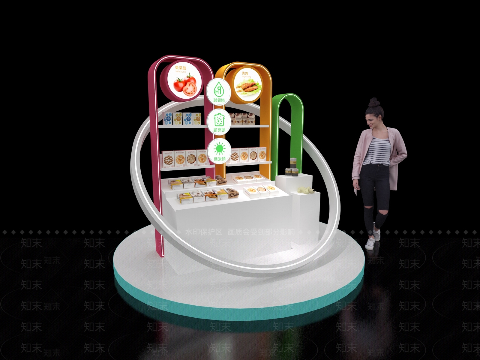 现代食品展台3D模型下载【ID:1231285888】