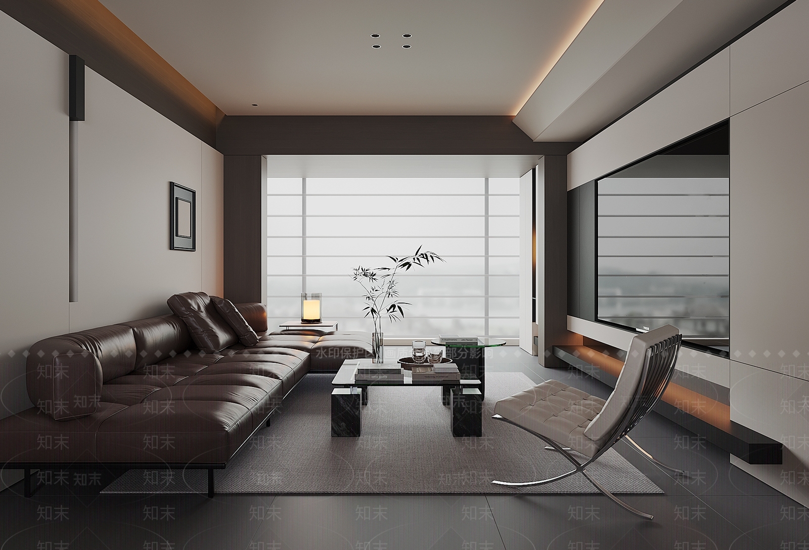 意式极简家居客厅3D模型下载【ID:1231288726】