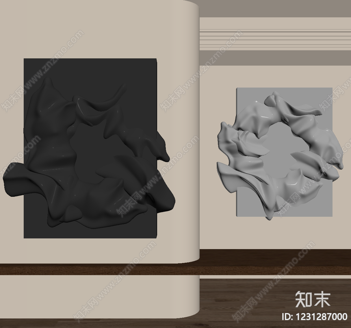 奶油风挂件SU模型下载【ID:1231287000】
