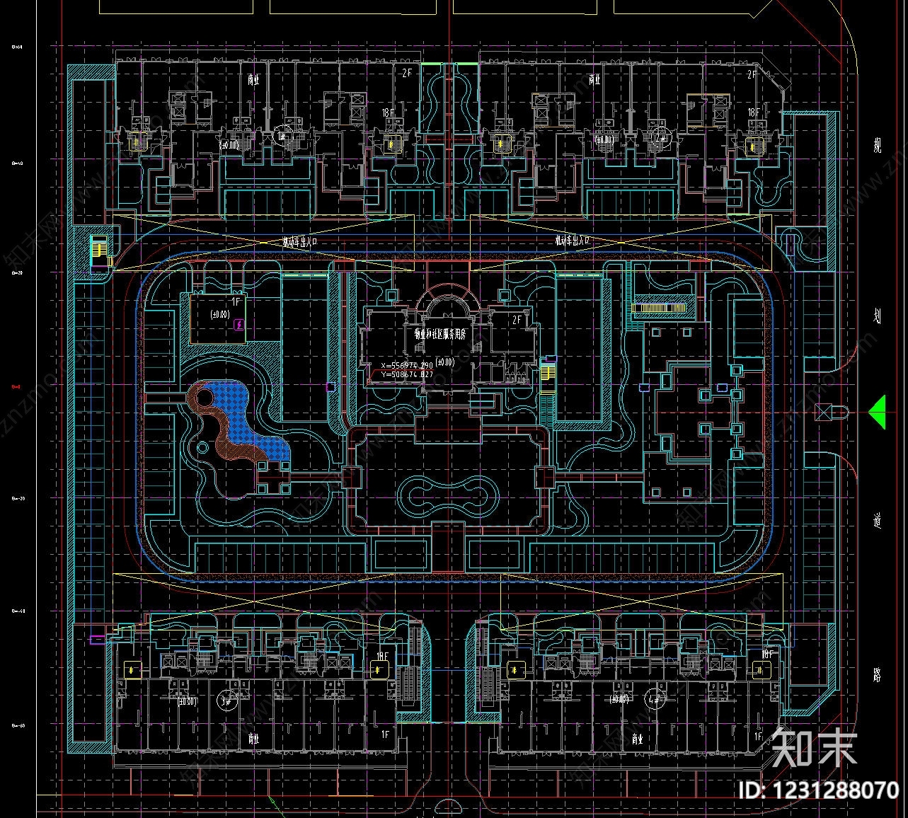 小区中心广场CAD图纸