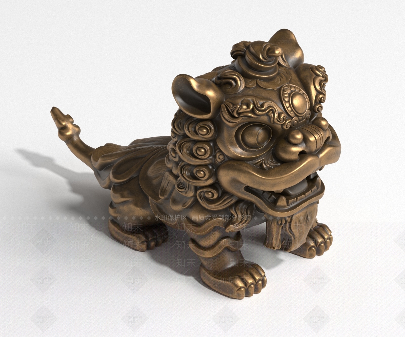 中式雕塑摆件3D模型下载【ID:1231289218】
